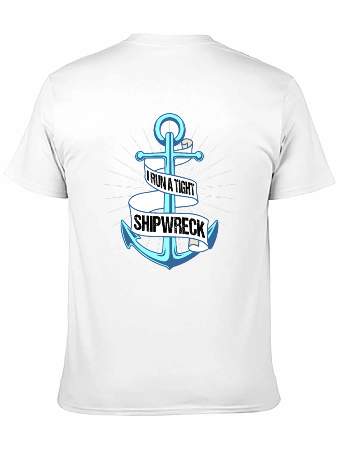 Black I Run A Tight Shipwreck Anchor Graphic Tee view 11