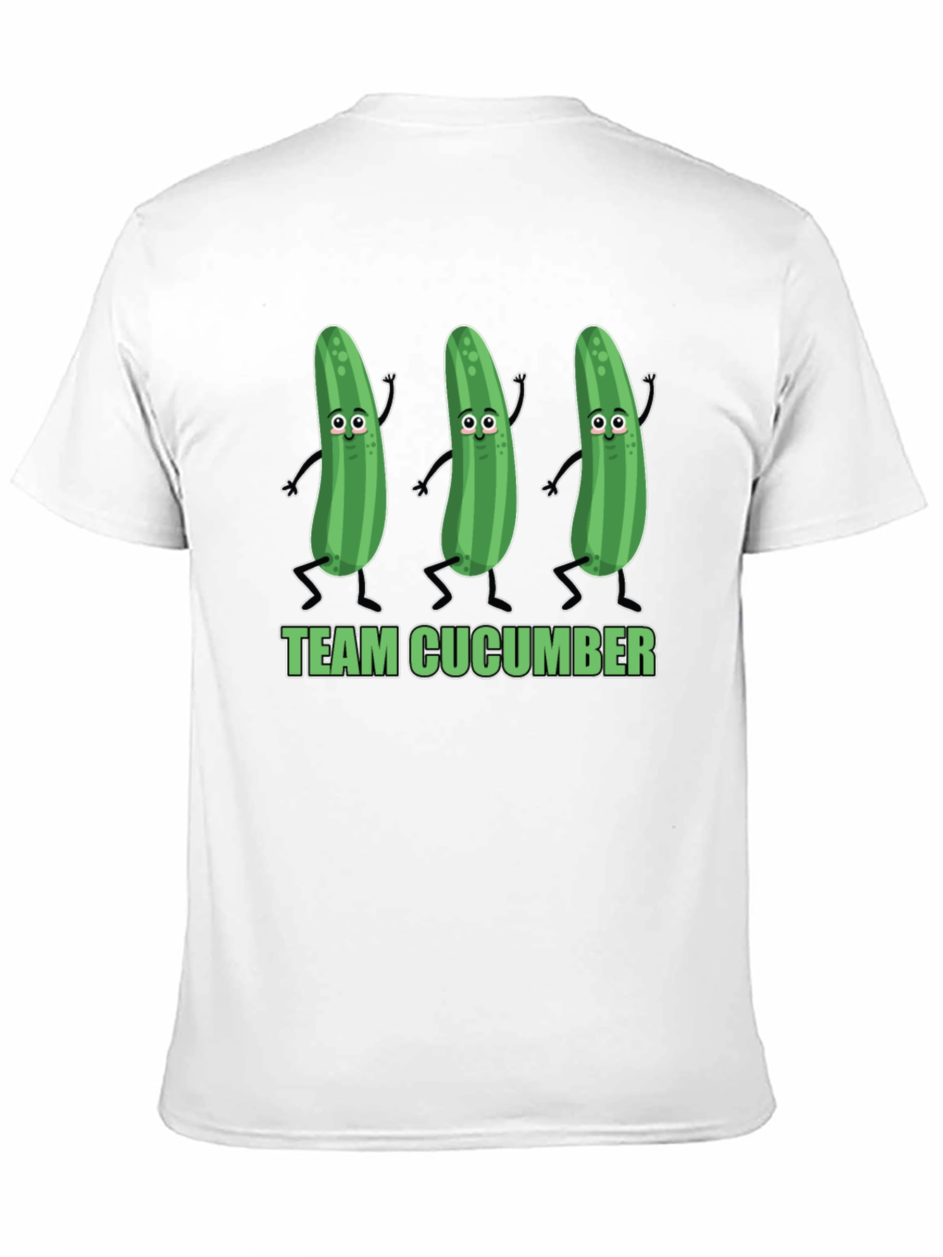 Black Funny Team Cucumber Graphic Print T-Shirt view 11