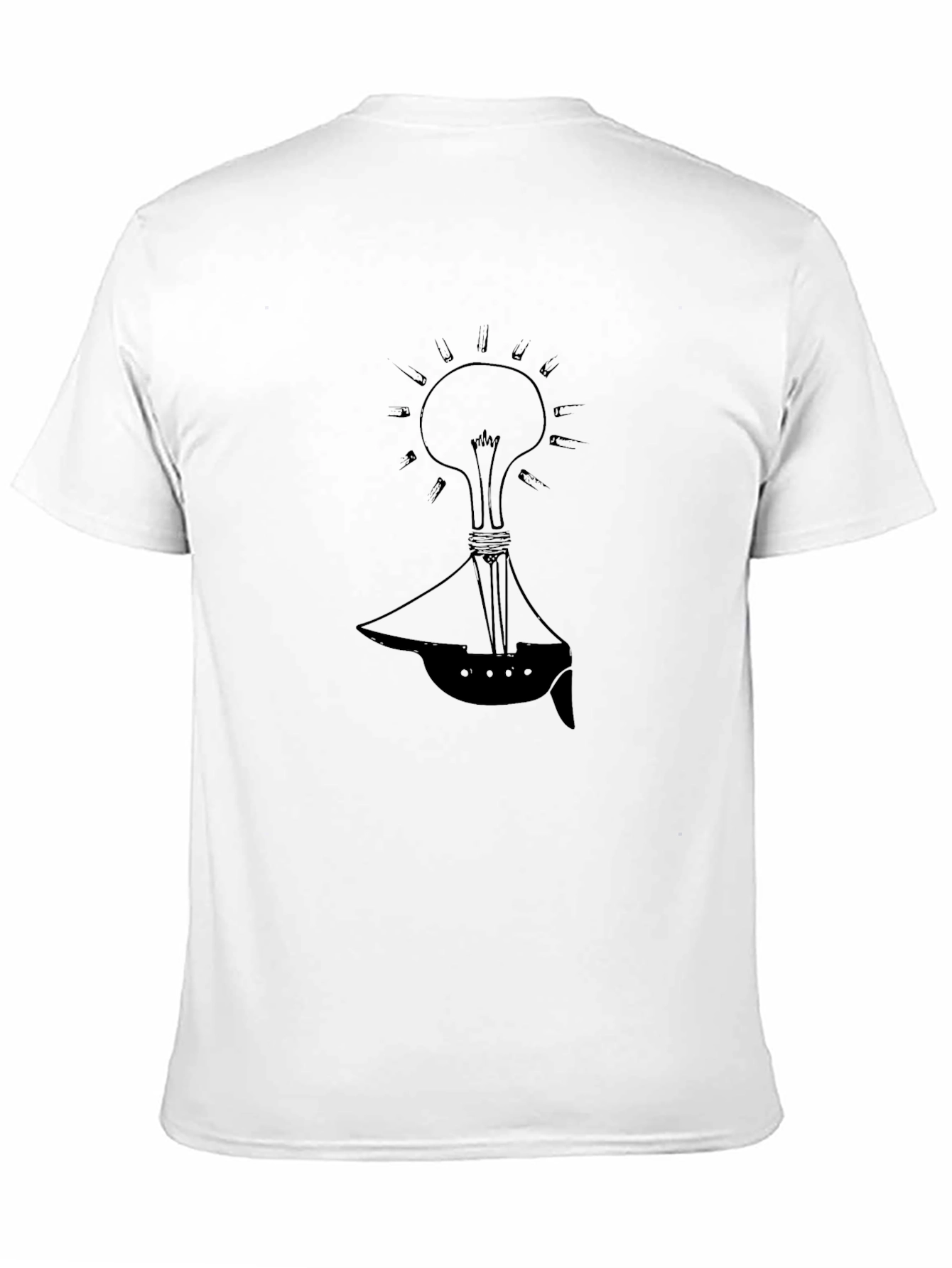Black Nautical Idea Tee: Light Bulb Boat Design view 11