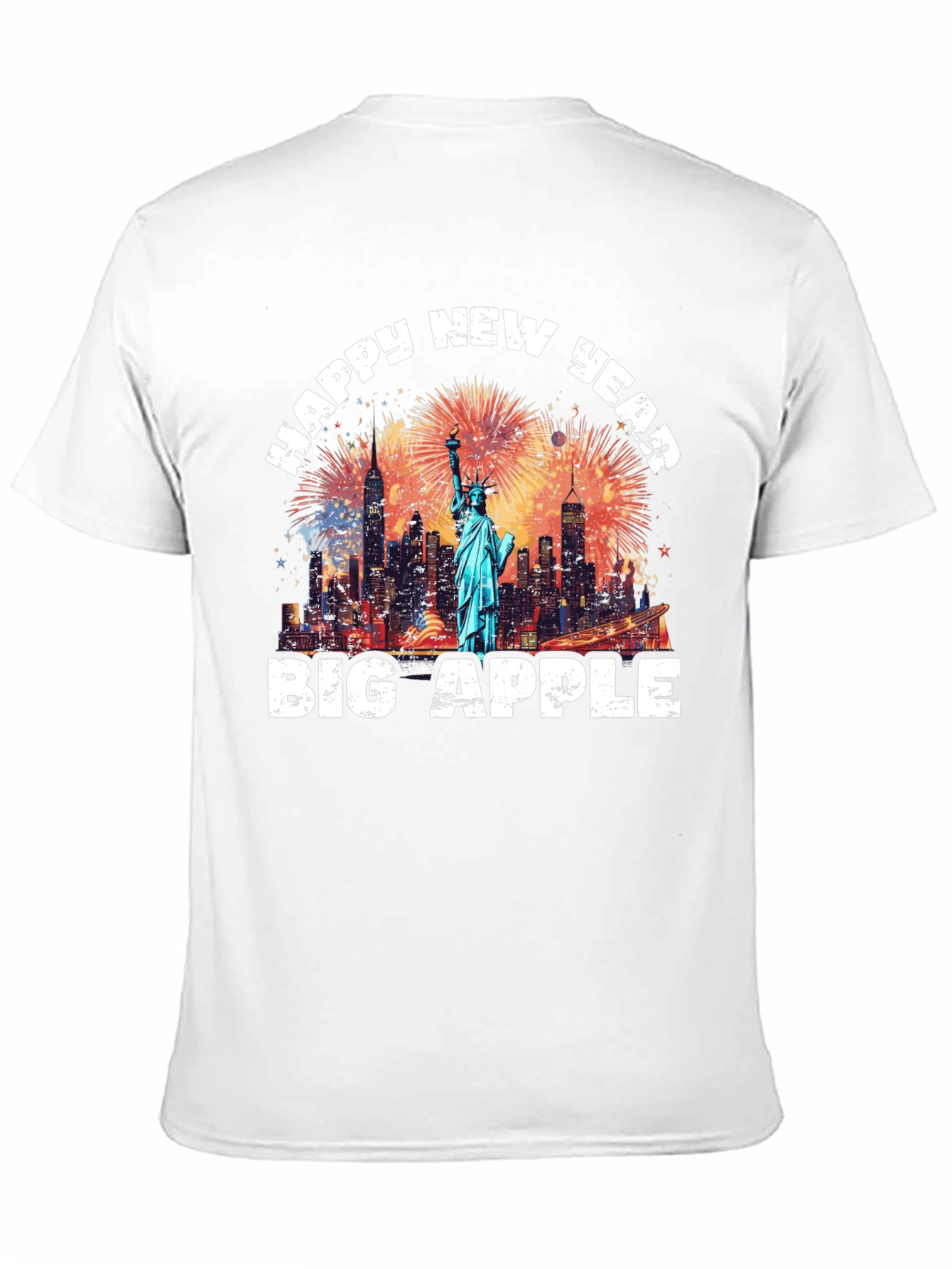 Black Happy New Year Big Apple Graphic Tee view 11