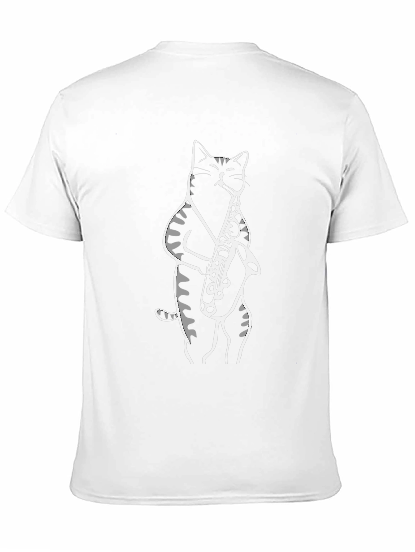 Black Cat Saxophone Player Graphic T-Shirt view 11
