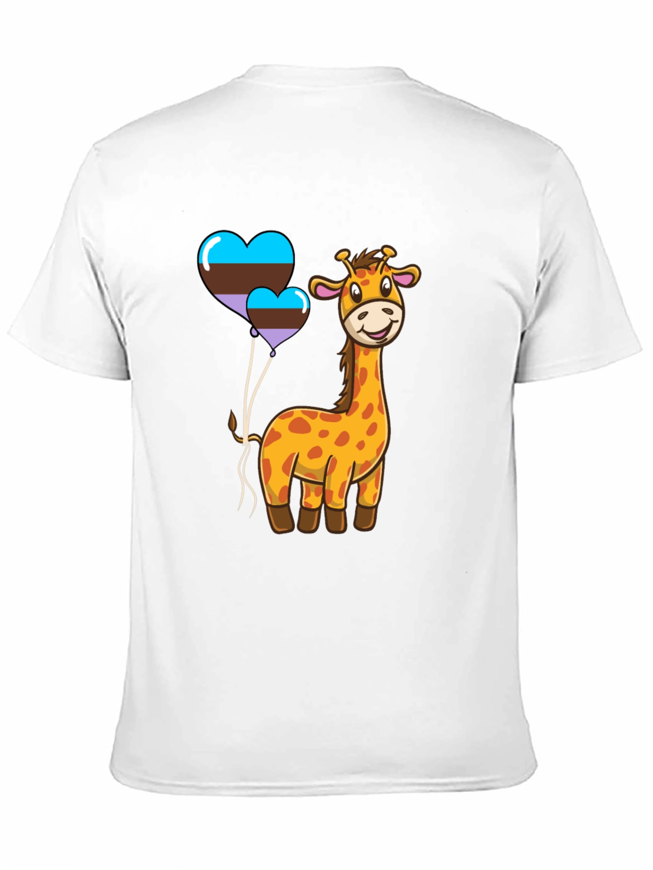 Black Cute Giraffe & Hearts T-Shirt view 11