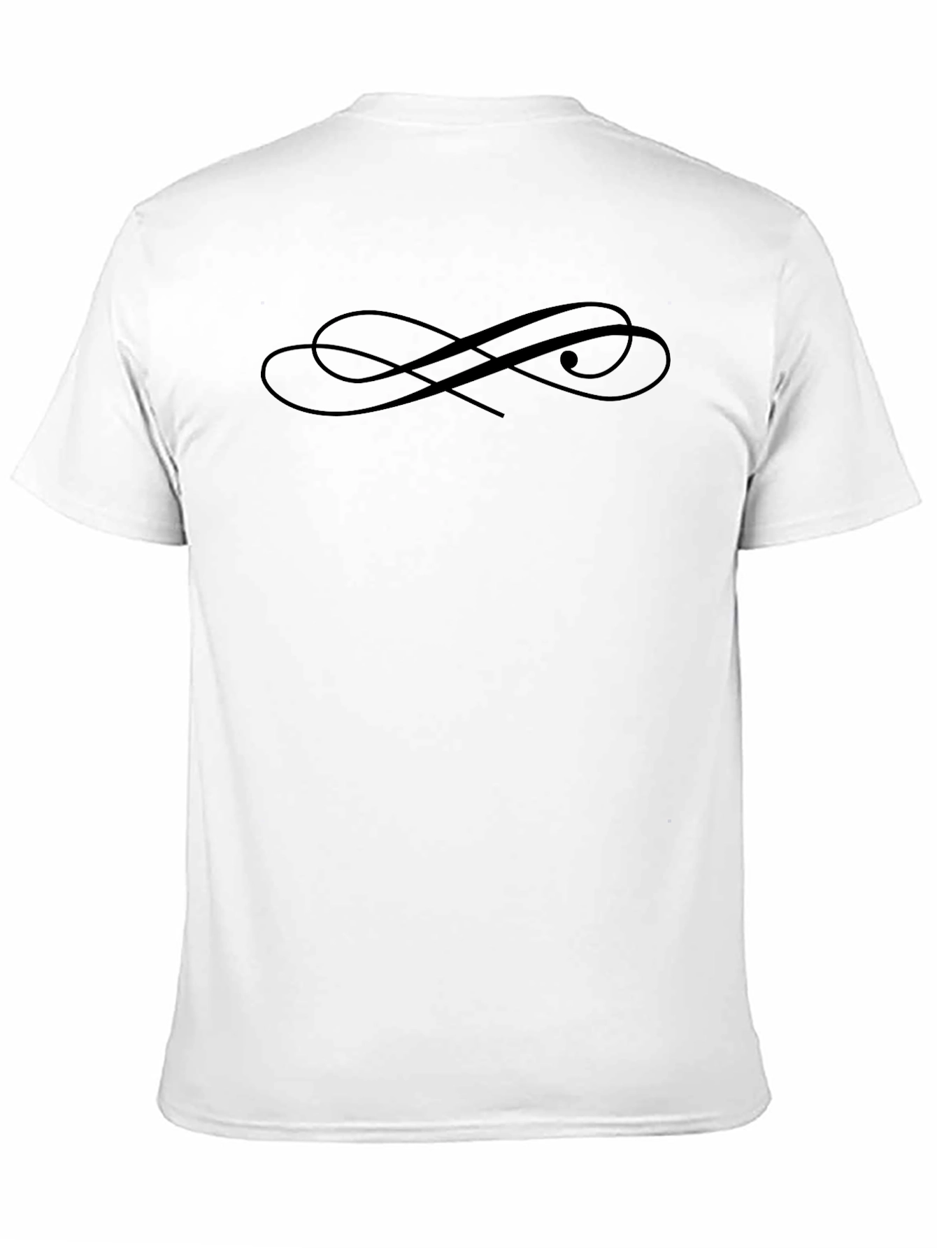 Black Elegant Swirl Graphic Black T-Shirt view 11