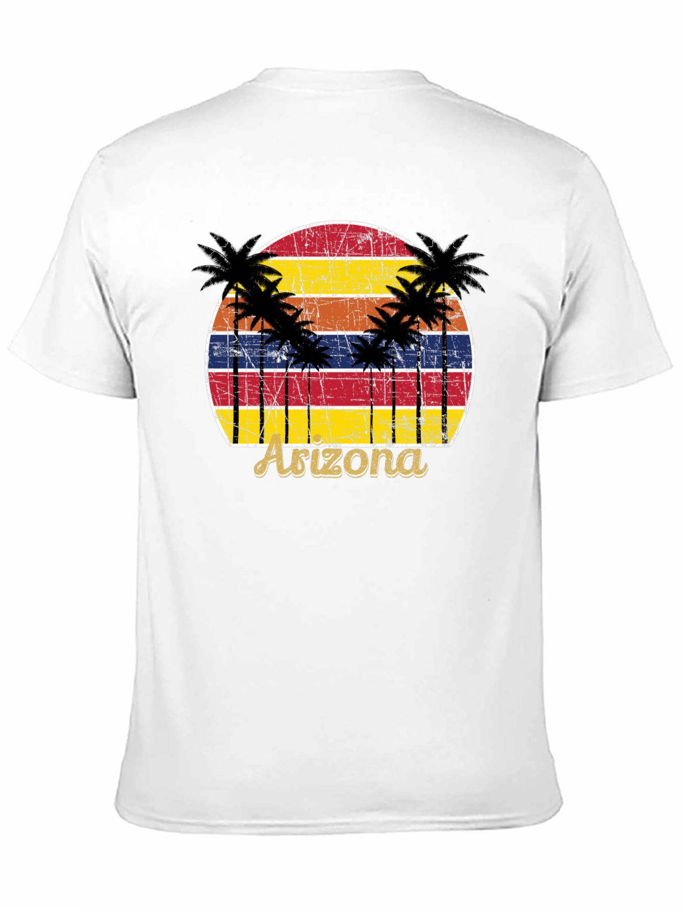 Black Arizona Sunset Palm Tree Graphic Tee view 11
