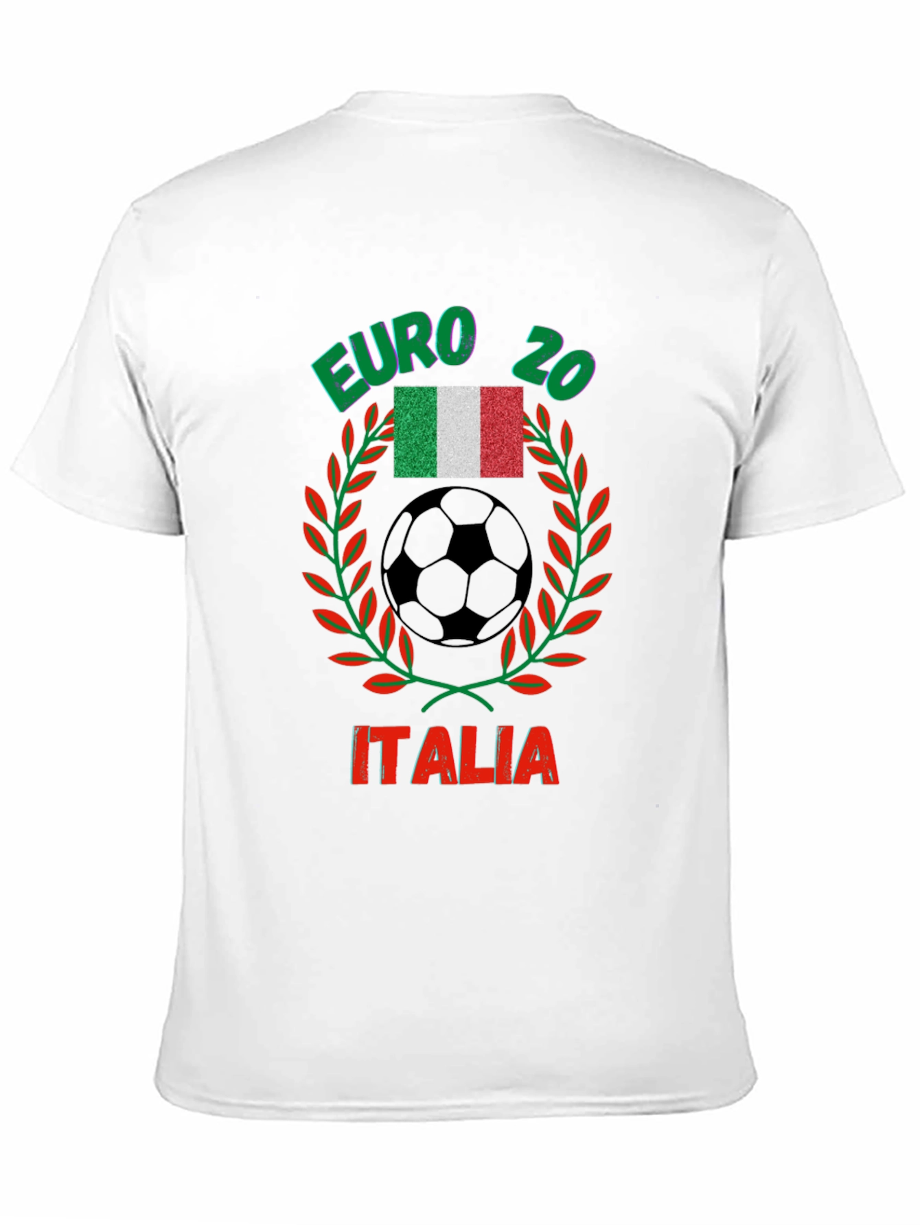 Black Euro 20 Italia Soccer T-Shirt view 11