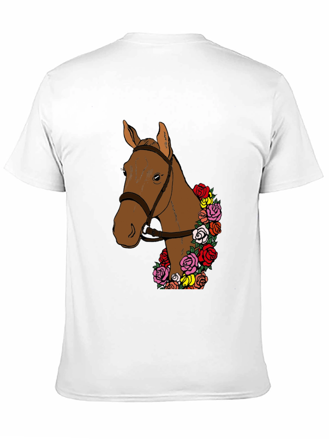 Black Horse & Roses Graphic Tee - Stylish Men's T-Shirt view 11