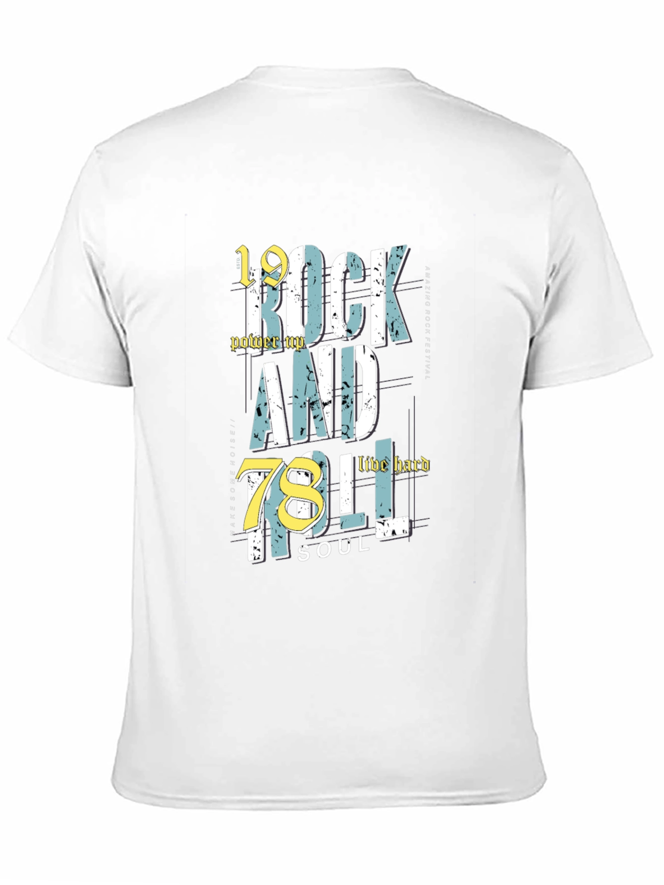 Black Rock and Roll Graphic Print Crew Neck Tee view 11