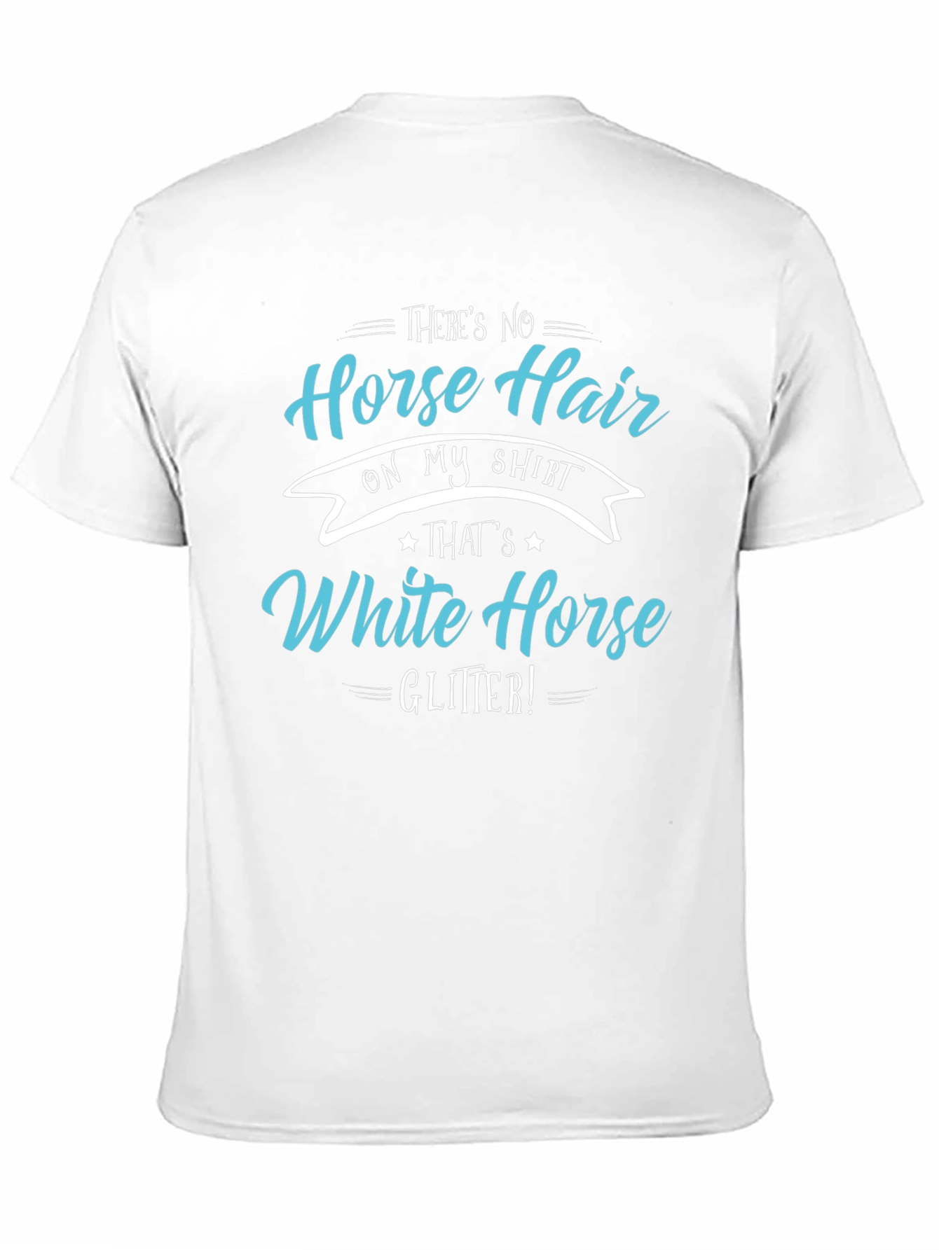Black Horse Hair White Horse Glitter T-Shirt view 11