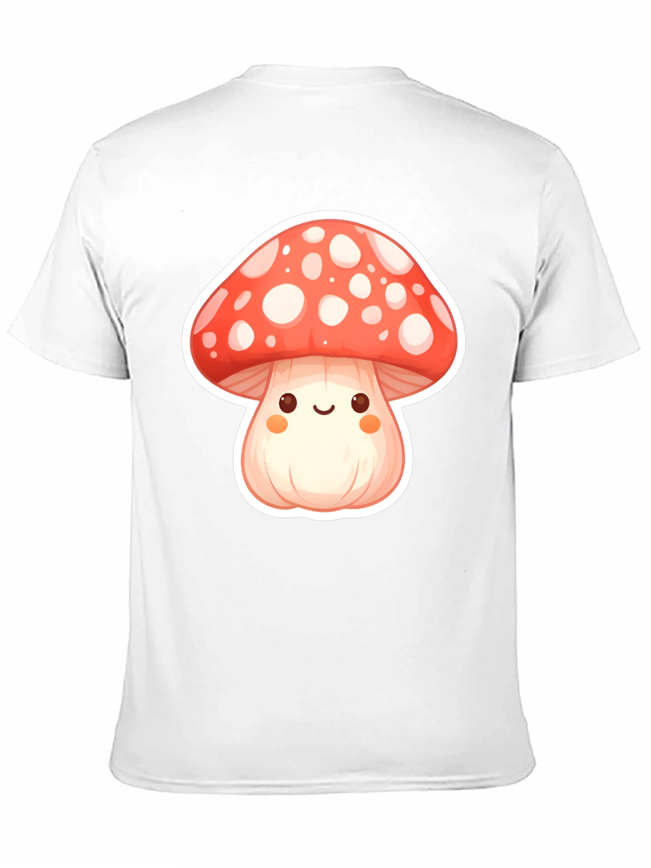 Black Cute Mushroom Graphic Tee - Soft Black Cotton T-Shirt view 11