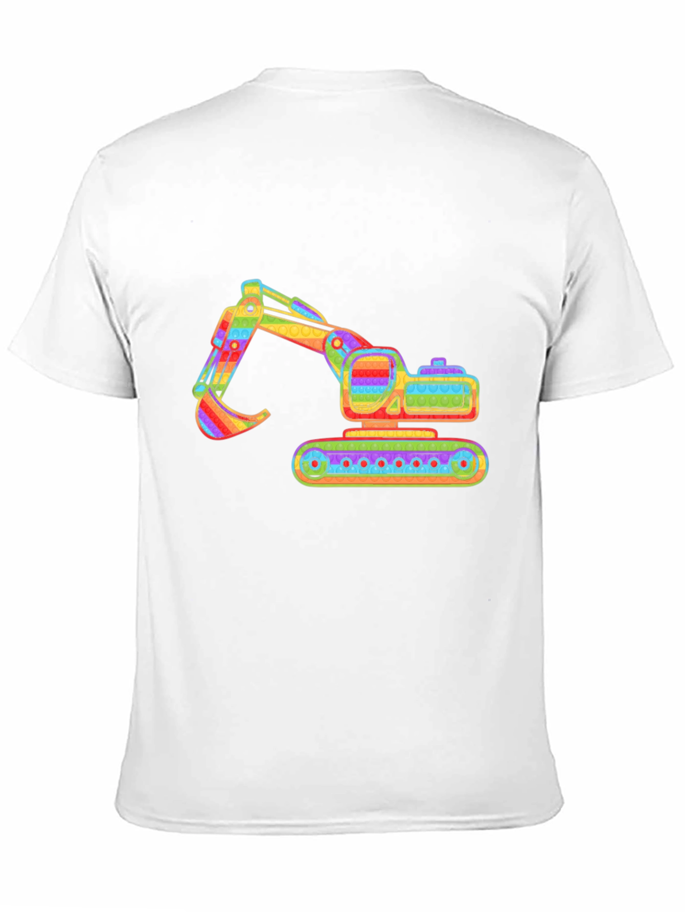 Black Rainbow Excavator Graphic Tee - Construction Shirt view 11
