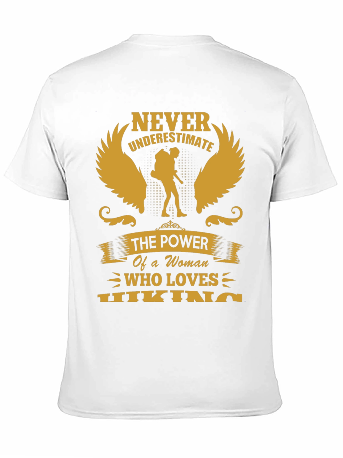 Black Never Underestimate Hiking Woman T-Shirt view 11