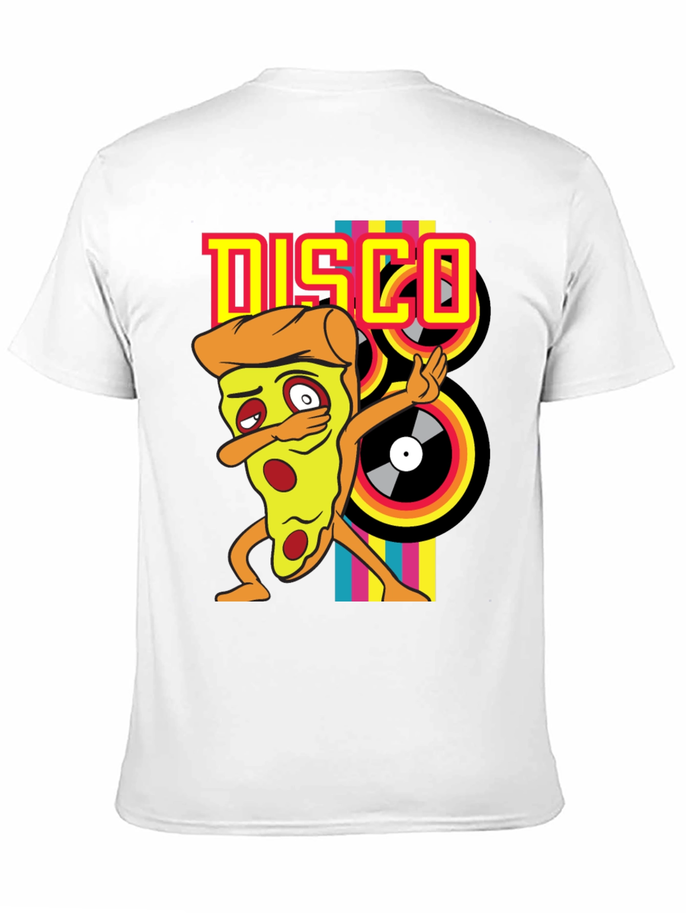 Black Disco Pizza T-Shirt - Unique Graphic Tee view 11