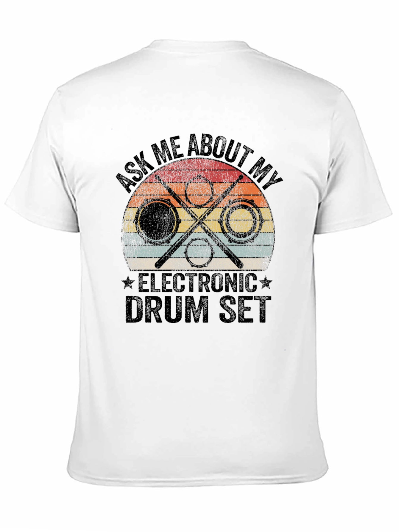 Black Electronic Drum Set T-Shirt - Musician Tee view 11