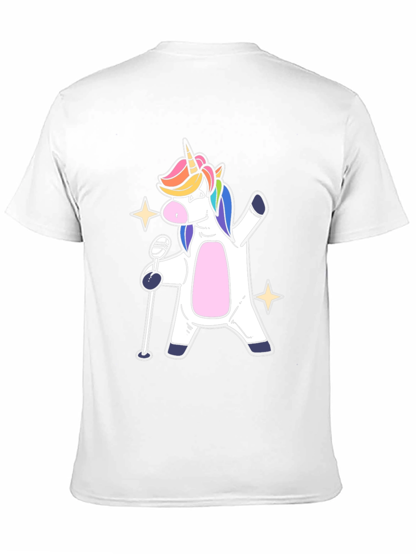 Black Unicorn Singer Graphic T-Shirt - Black Cotton Tee view 11