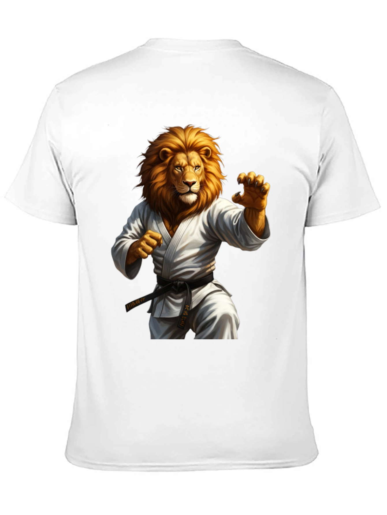Black Lion Karate T-Shirt - Martial Arts Animal Tee view 11