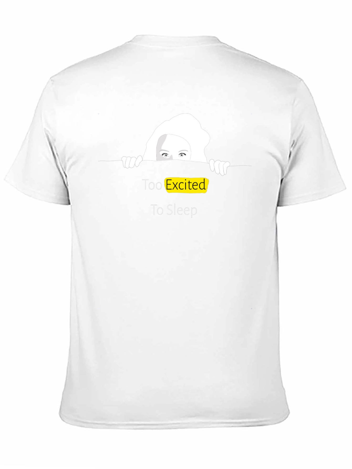 Black Too Excited to Sleep T-Shirt, Fun Graphic Tee view 11