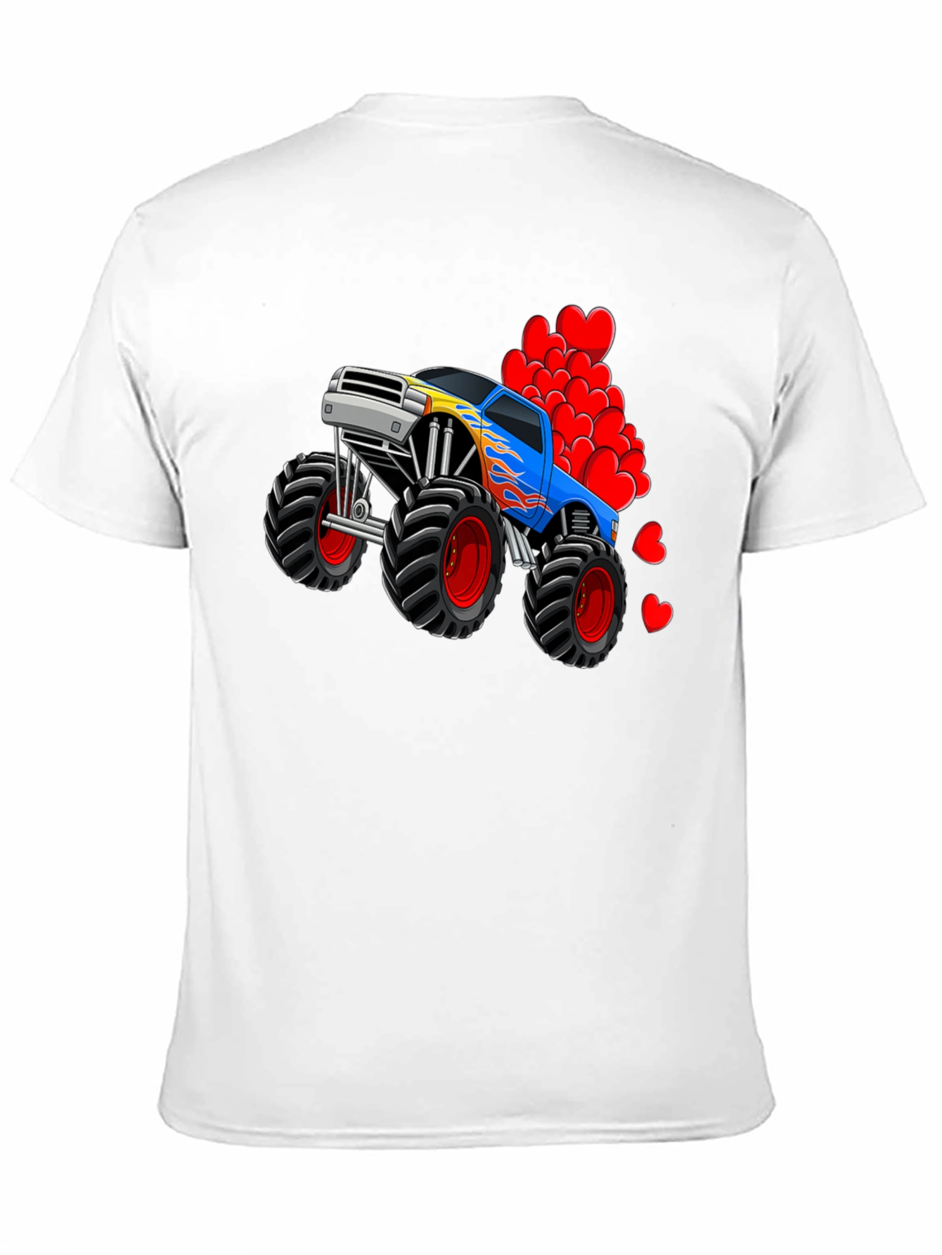 Black Monster Truck Valentine's Day T-Shirt view 11