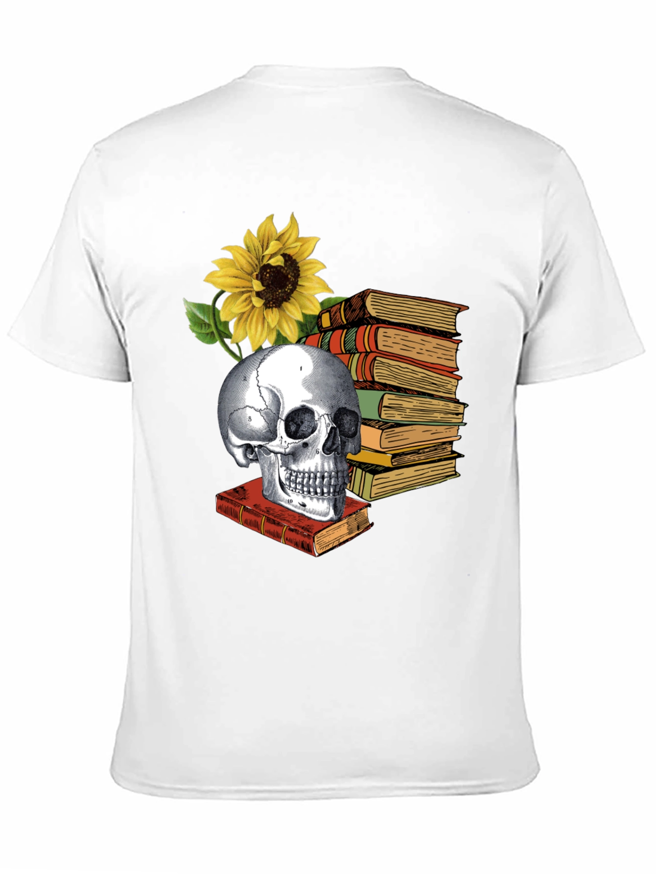 Black Skull & Books Graphic Tee - Read in Peace view 11