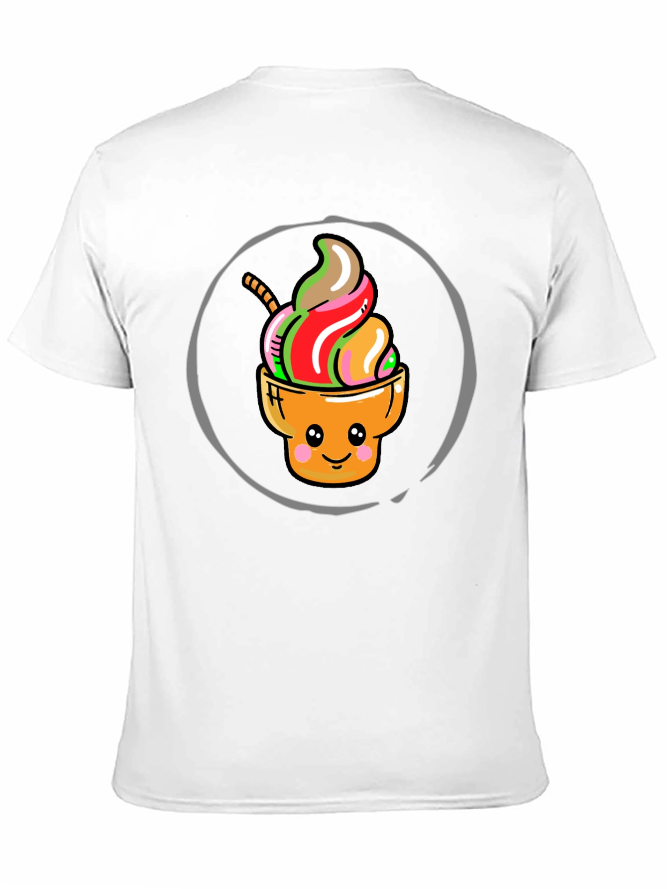 Black Cute Ice Cream Cone Graphic T-Shirt view 11