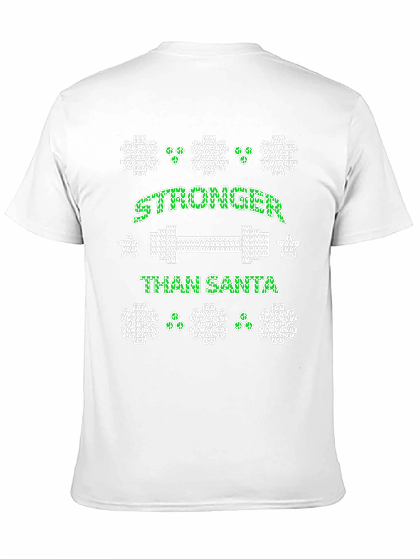 Black Stronger Than Santa Holiday Workout T-Shirt view 11
