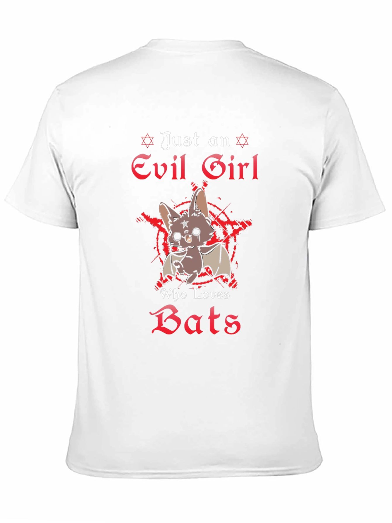 Black Evil Girl Who Loves Bats Graphic T-Shirt view 11