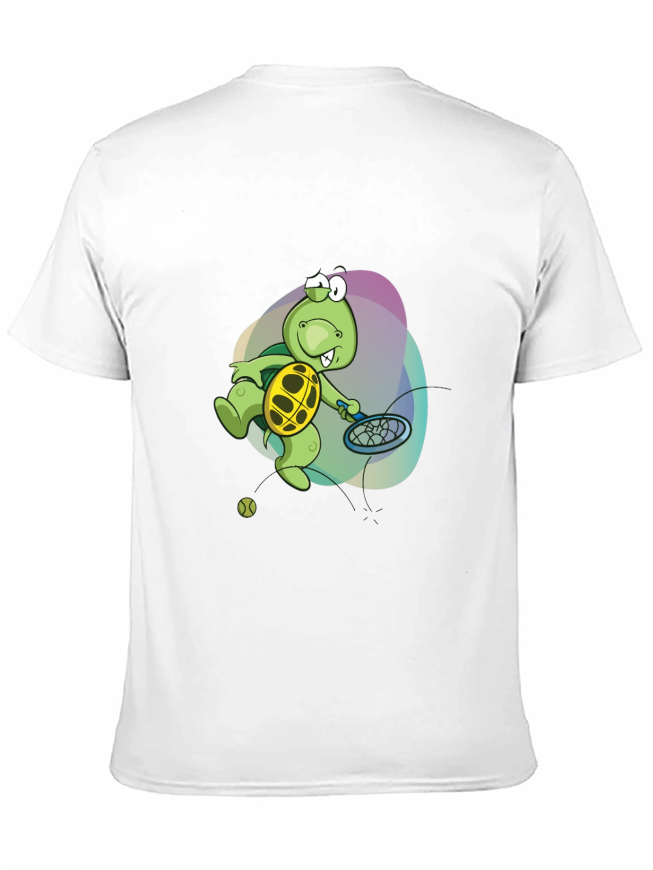 Black Turtle Tennis T-Shirt - Fun Cartoon Graphic Tee view 11