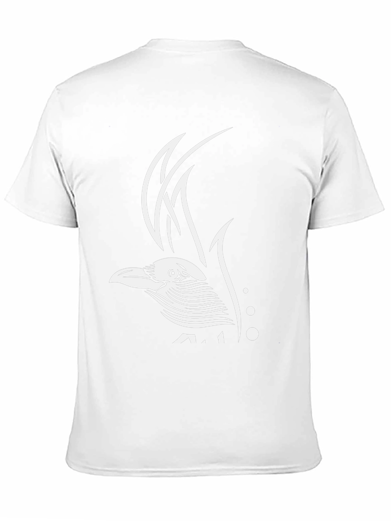 Black Raven Graphic Tee - Black Cotton Bird Design T-Shirt view 11