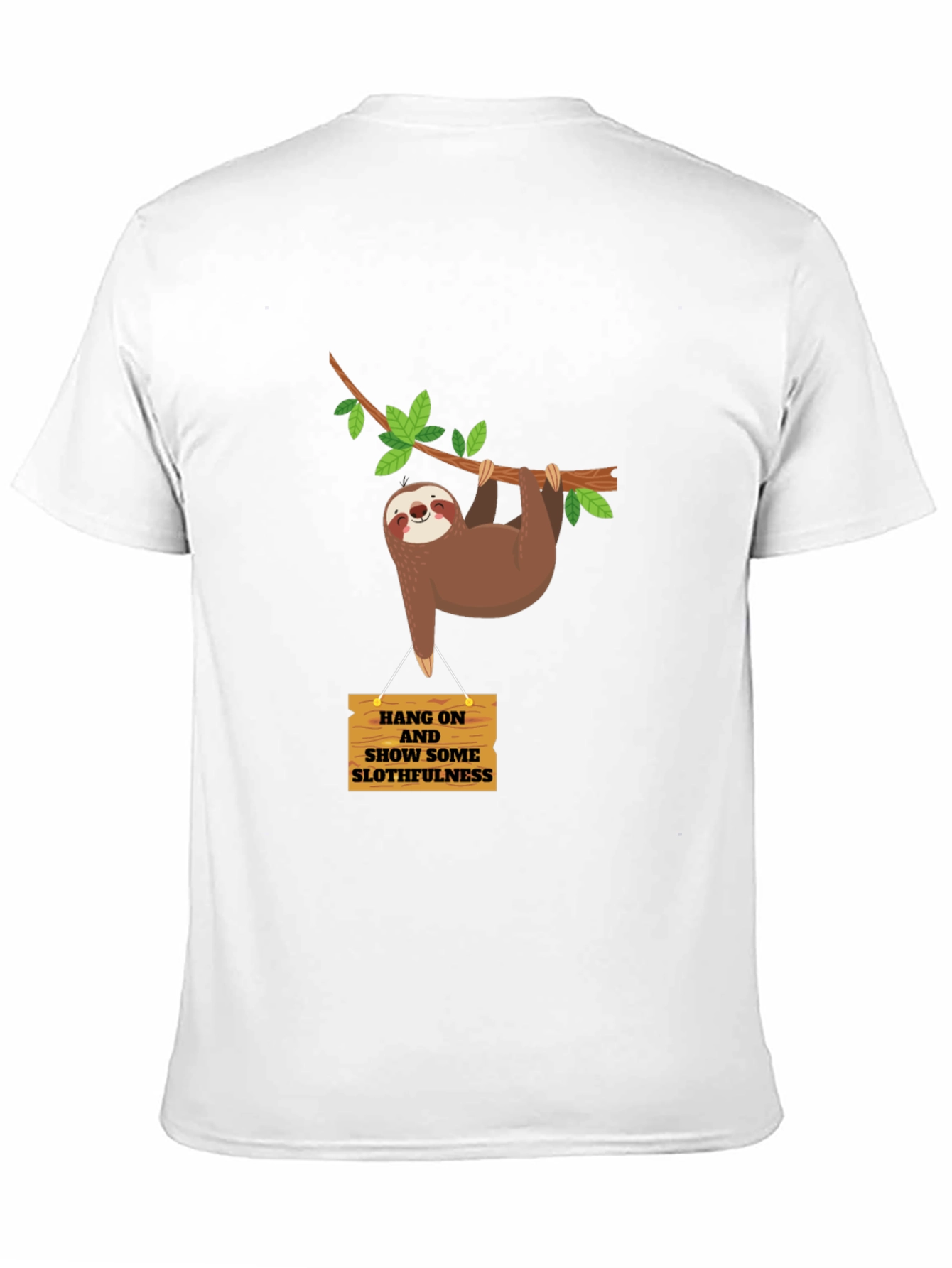 Black Funny Sloth T-Shirt - Hang On, Show Some Slothfulness view 11