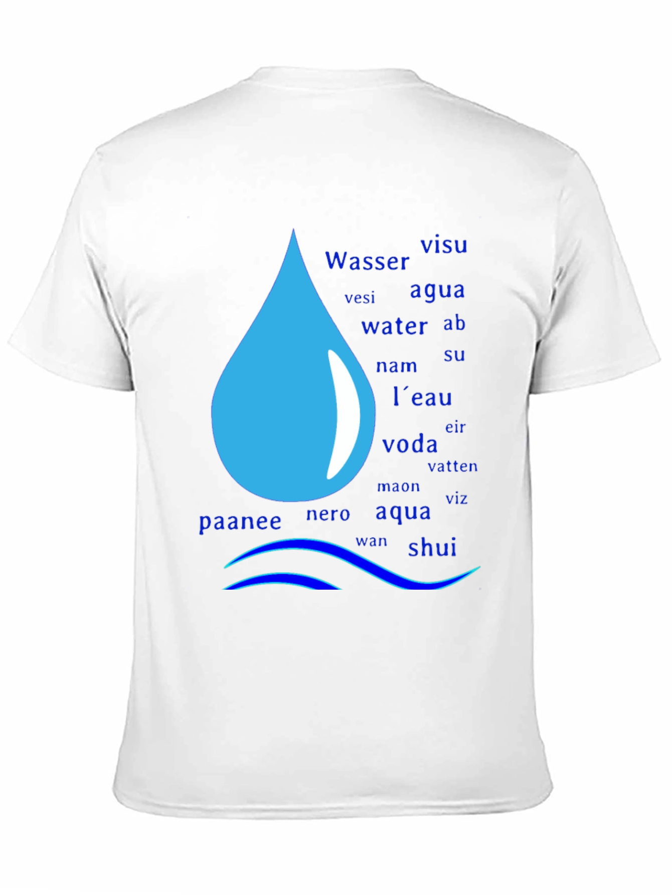 Multilingual Water Drop T-Shirt - 11