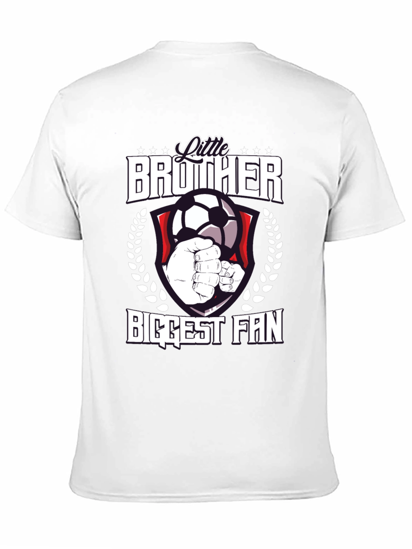 Black Little Brother Biggest Fan Soccer T-Shirt view 11