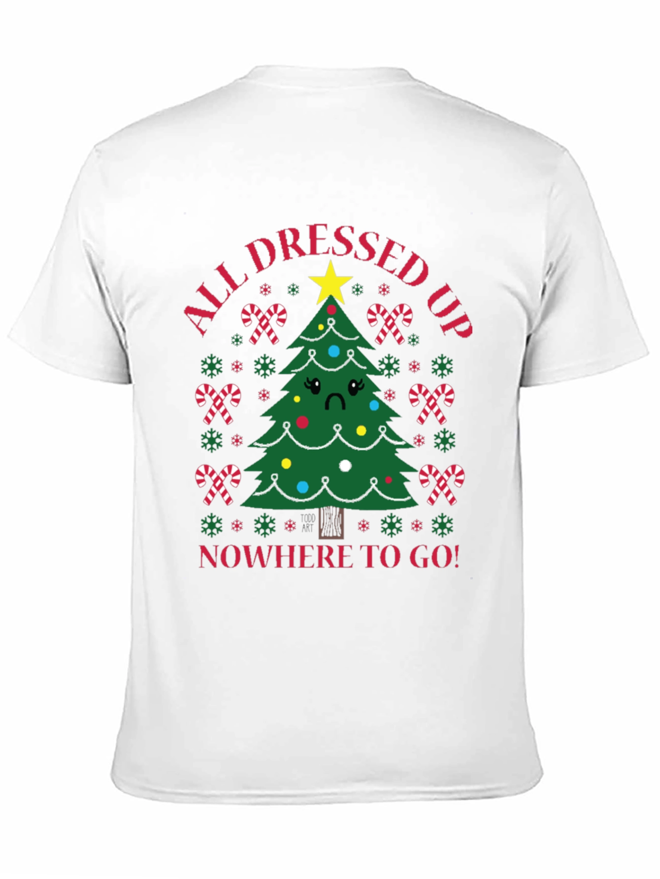 Black Sad Tree Holiday T-Shirt view 11