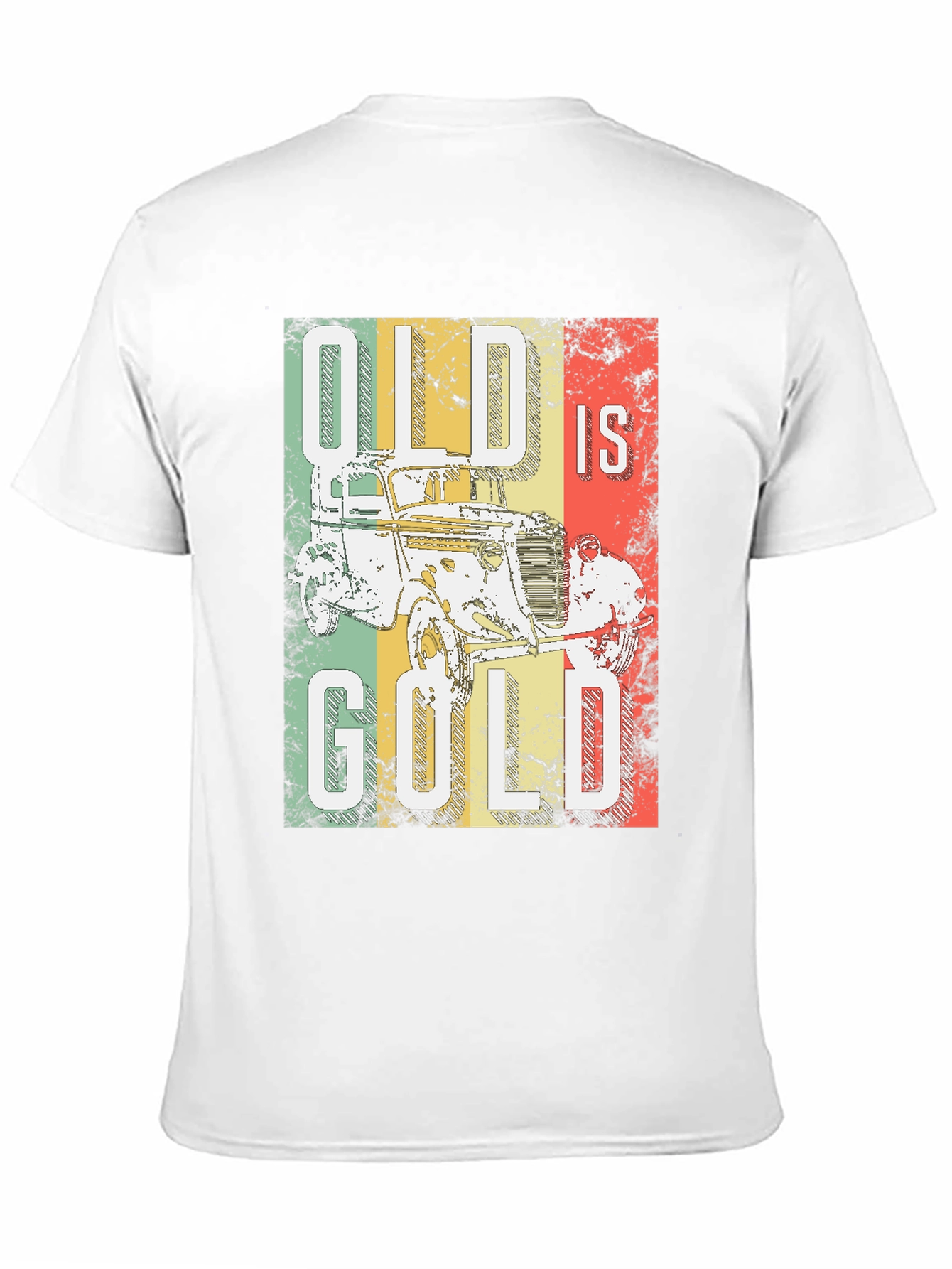 Black Vintage Car T-Shirt - Old is Gold Tee view 11