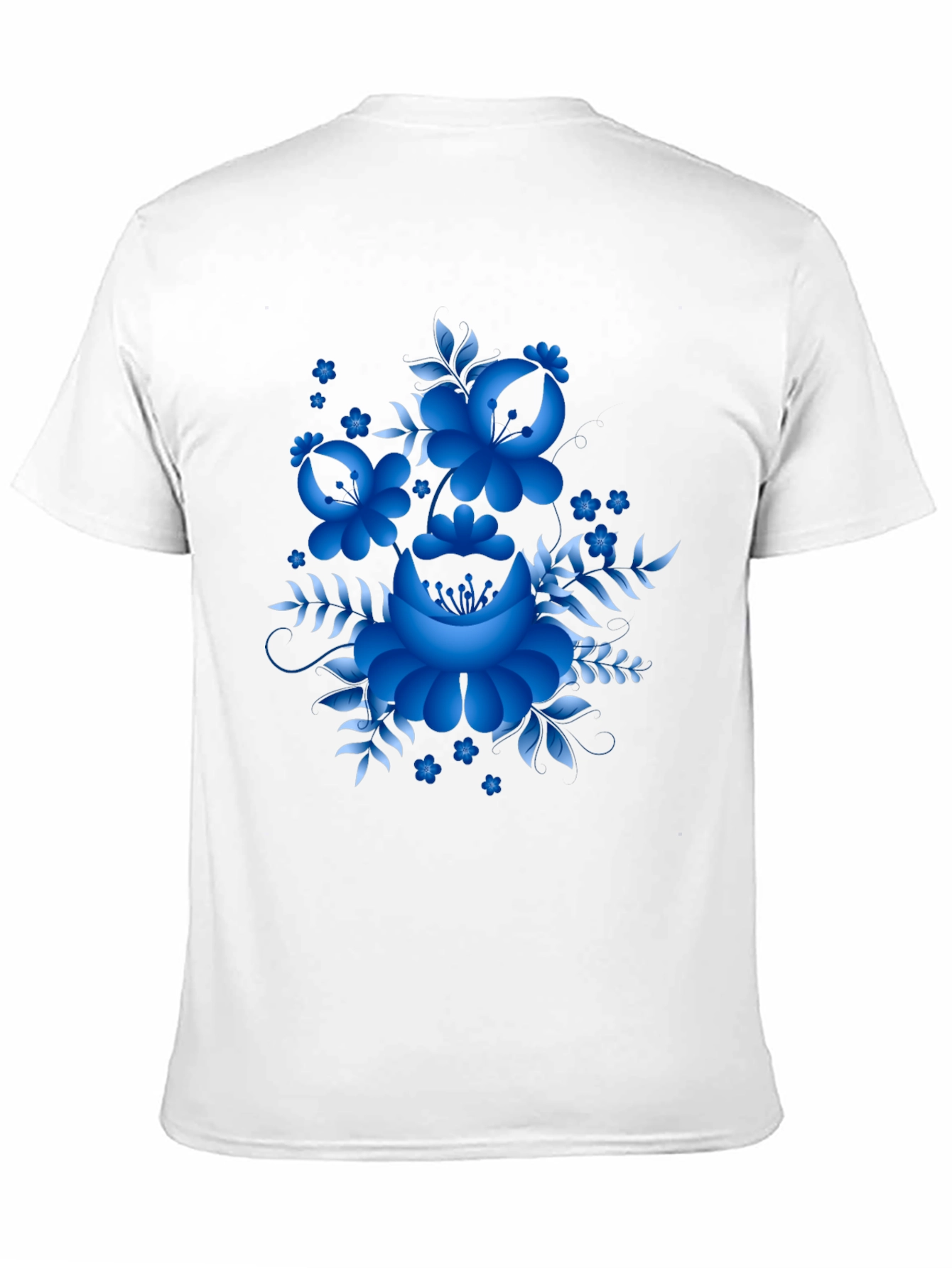 Black Floral Design Black T-Shirt view 11