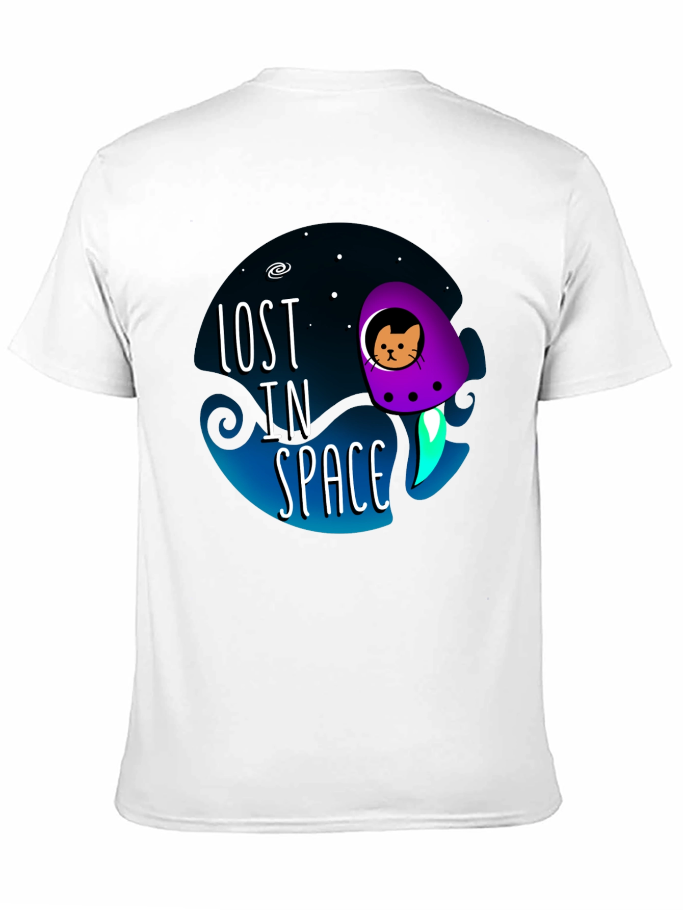 Black Lost in Space Cat T-Shirt view 11