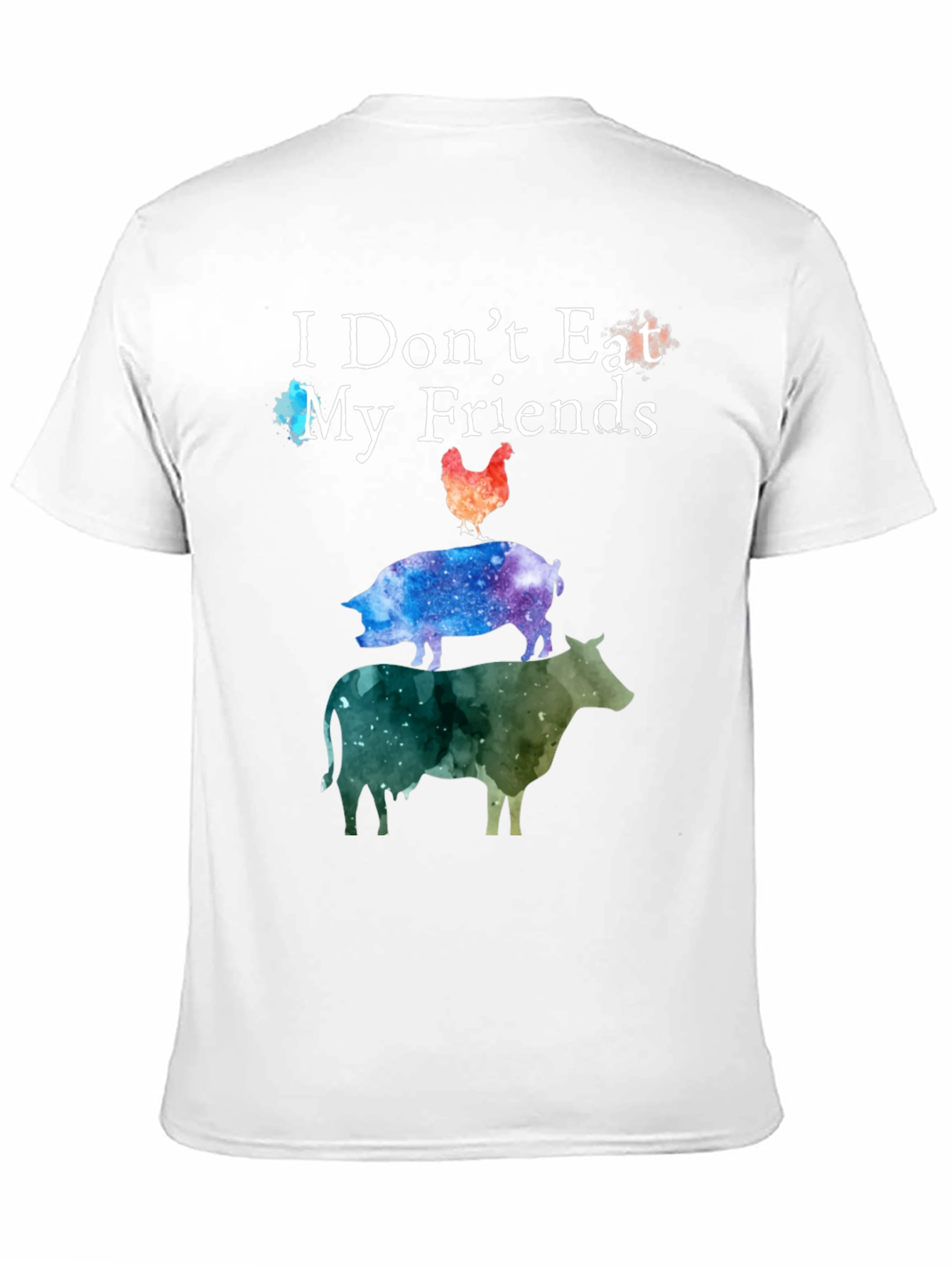 Black Vegan T-Shirt - I Don't Eat My Friends view 11