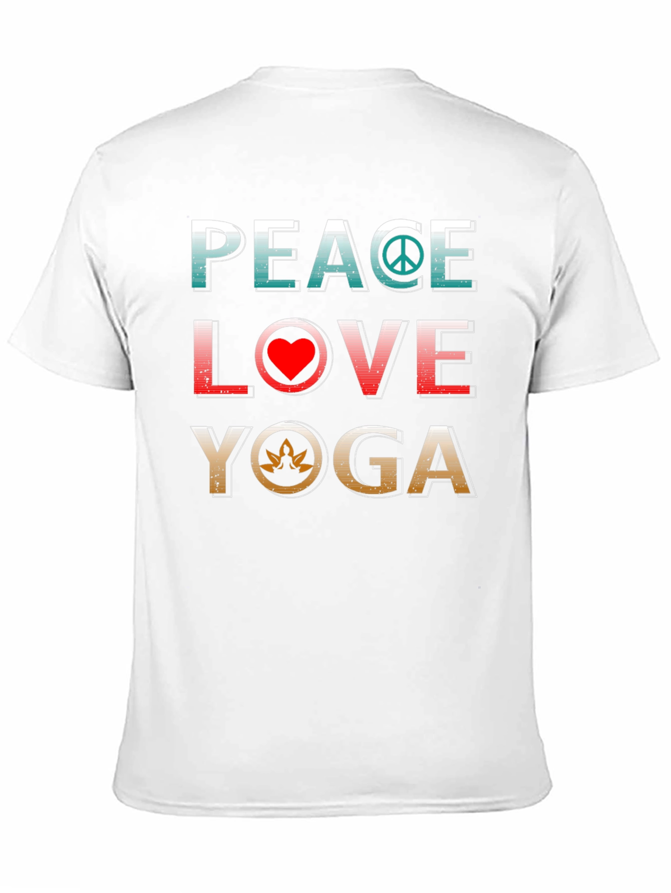 Black Peace Love Yoga T-Shirt view 11