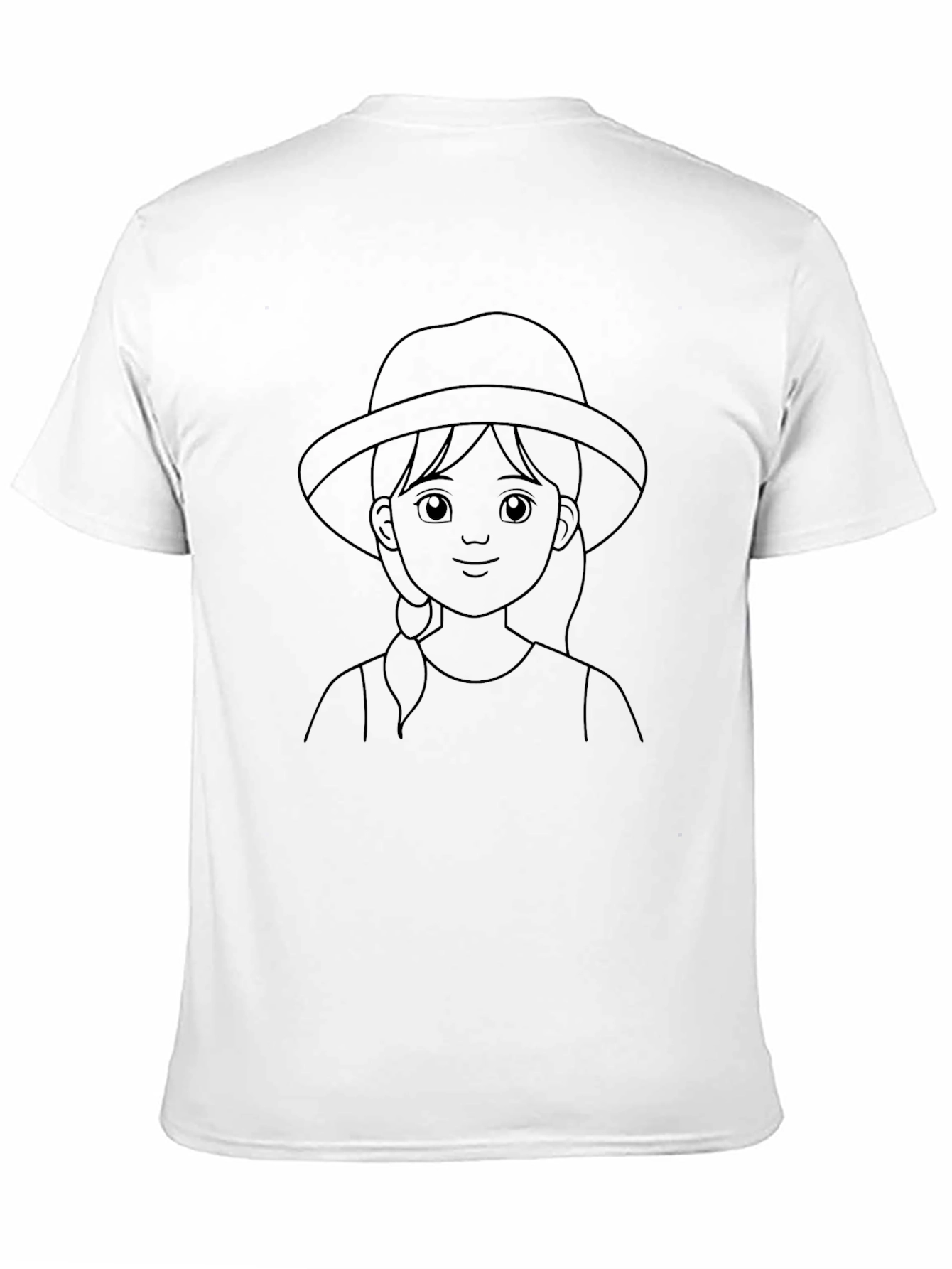 Black Cartoon Girl Hat Black T-Shirt view 11