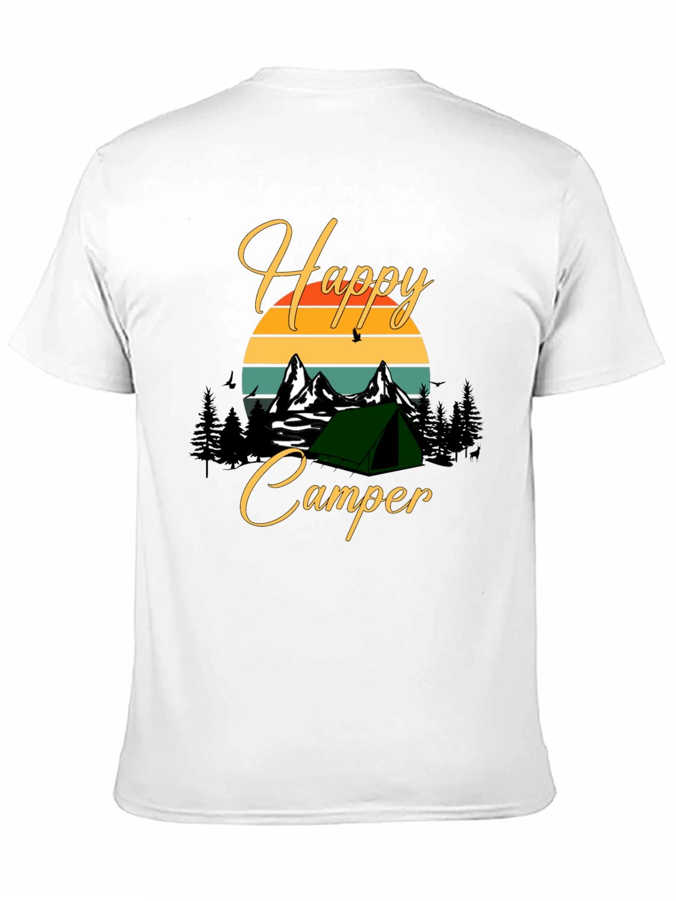 Black Happy Camper Graphic Tee - Outdoor Adventure Shirt view 11