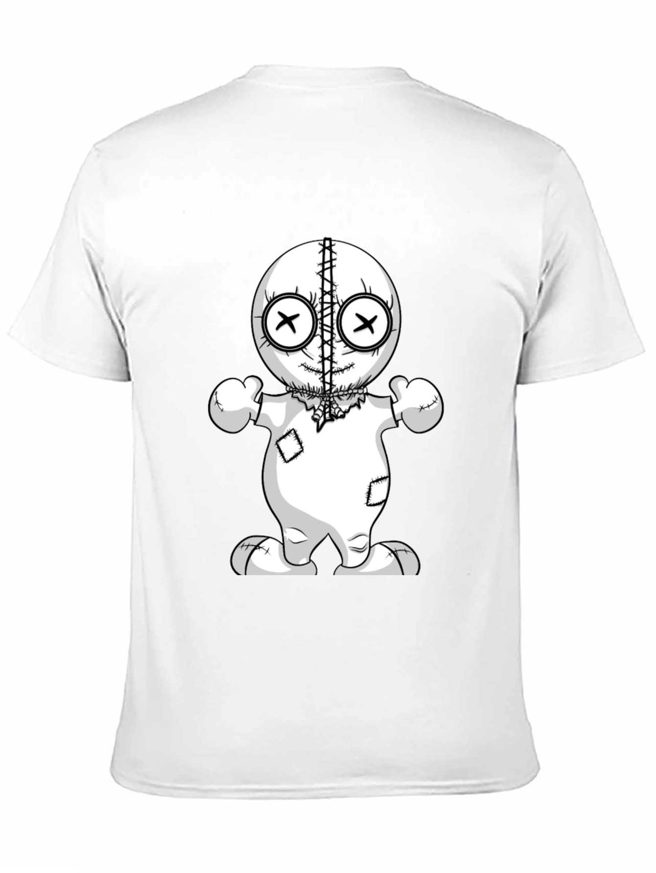 Black Voodoo Doll Graphic Tee - Unisex Black T-Shirt view 11