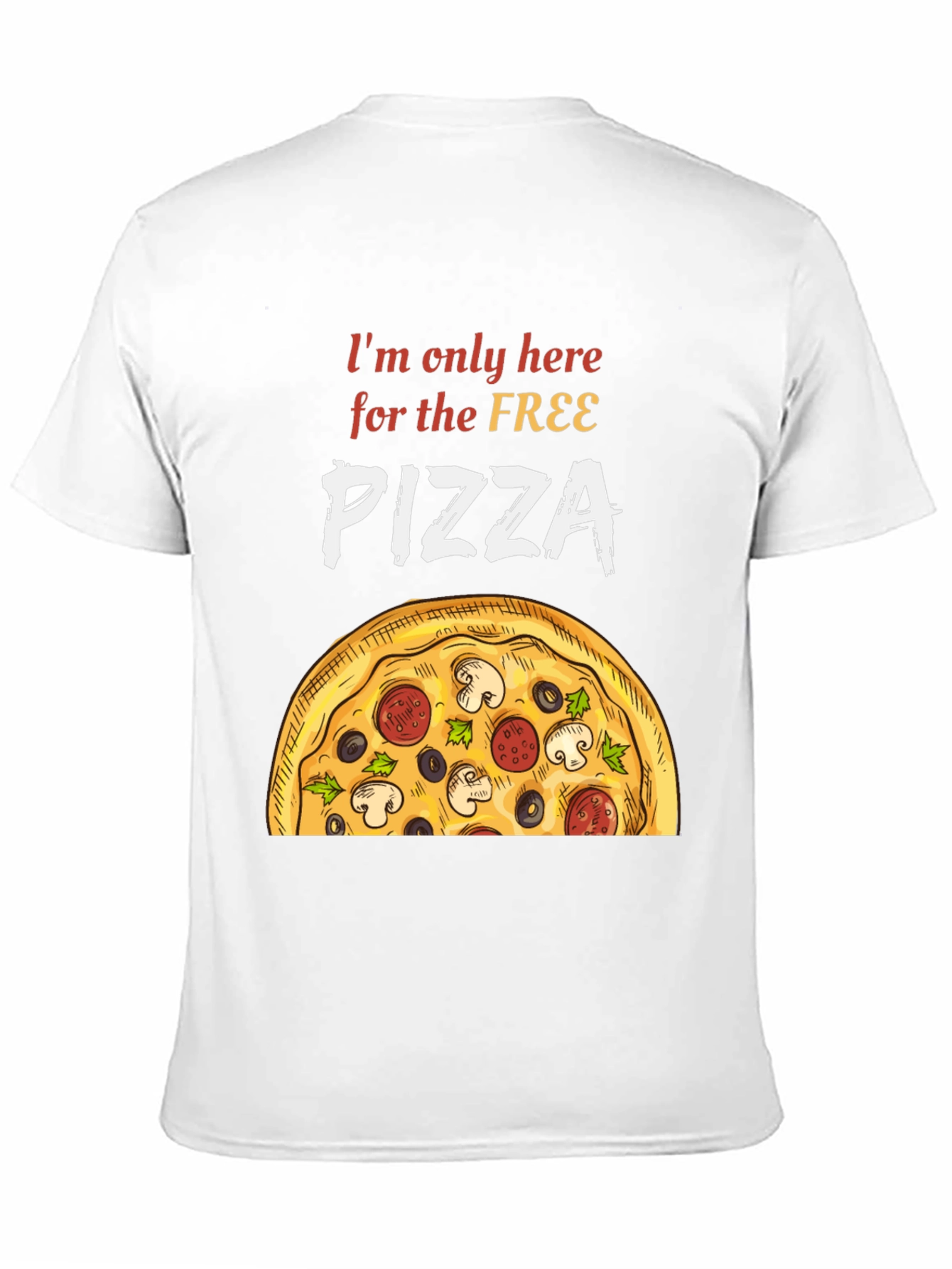 Black Free Pizza T-Shirt - Funny Foodie Tee view 11