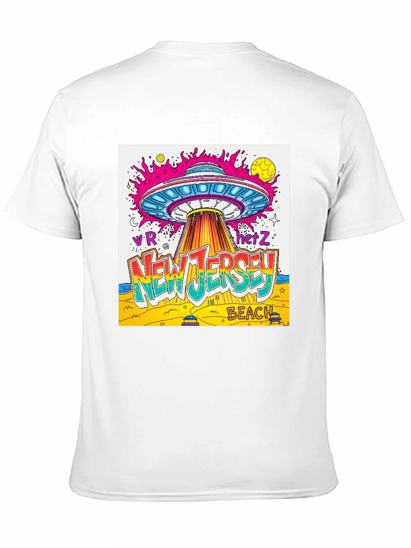 Black New Jersey Beach UFO Graphic T-Shirt view 11