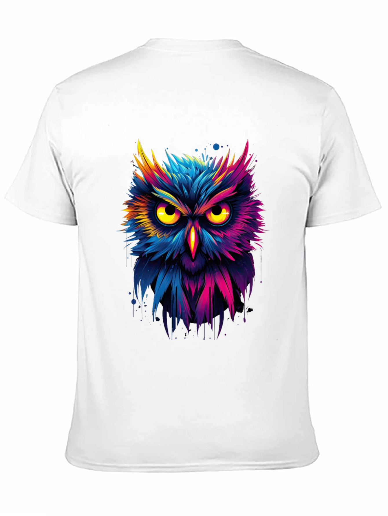 Black Vibrant Owl Graphic T-Shirt - Unique Design view 11