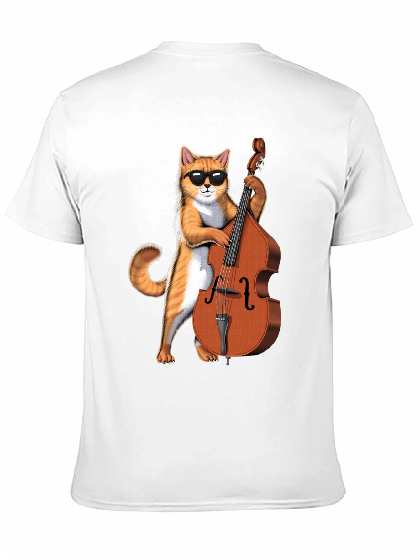 Black Cool Cat Bass Player Graphic Tee - Black Cotton view 11