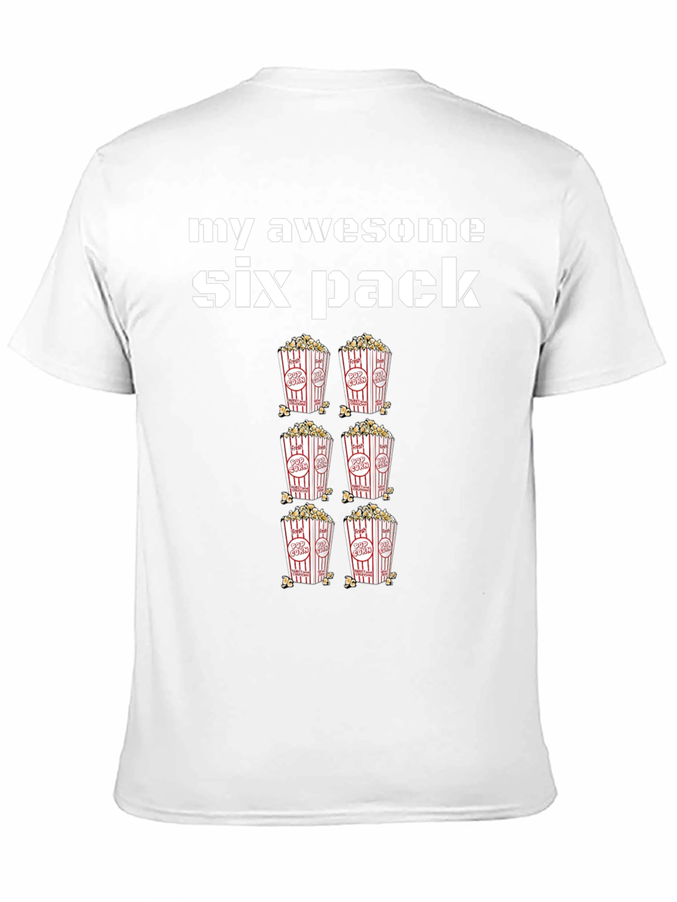 Black Awesome Six Pack Popcorn T-Shirt view 11