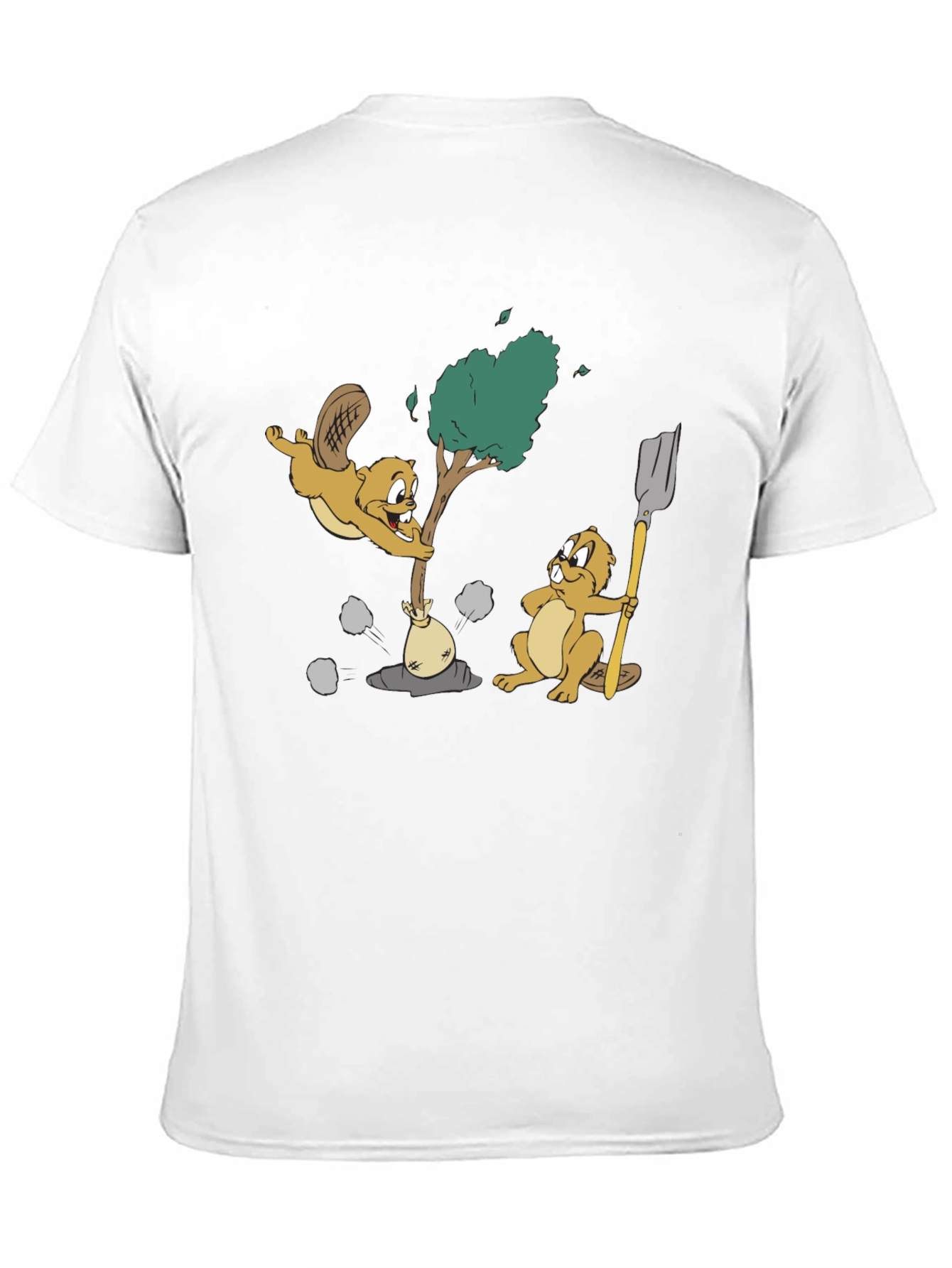 Black Funny Beaver Cartoon Graphic T-Shirt view 11