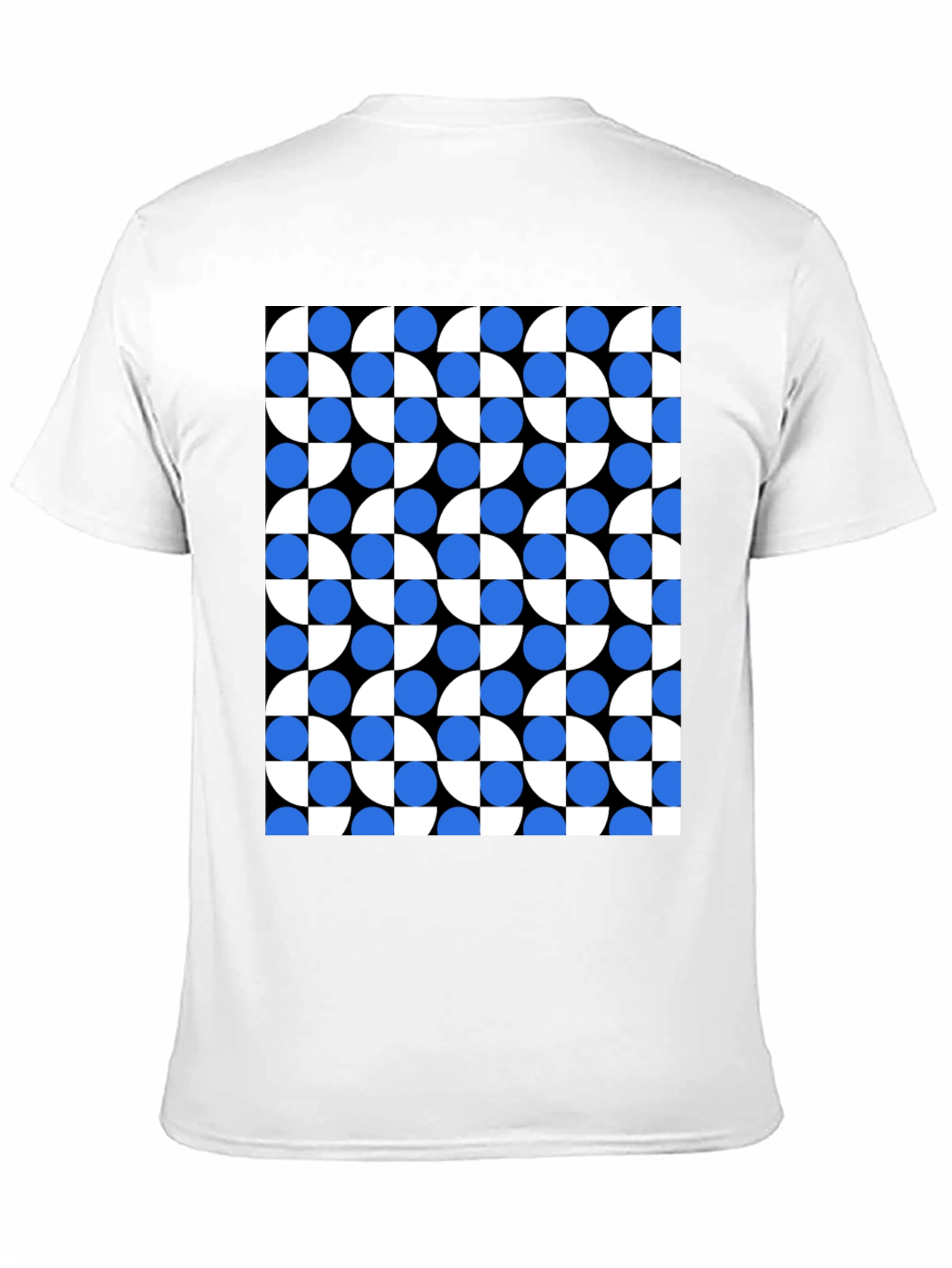Black Modern Geometric Pattern T-Shirt view 11