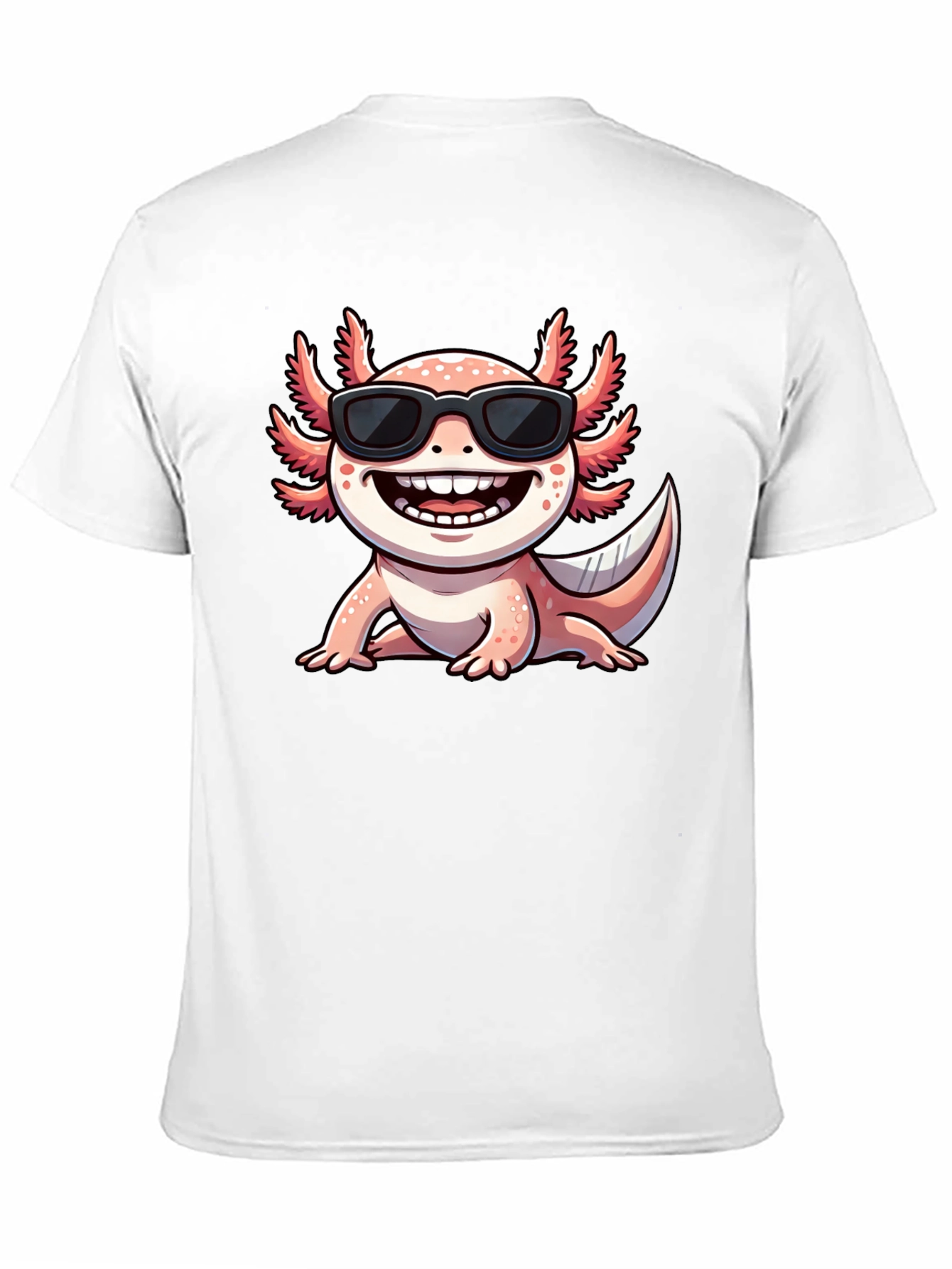 Black Cool Axolotl T-Shirt - Black Cotton Tee view 11
