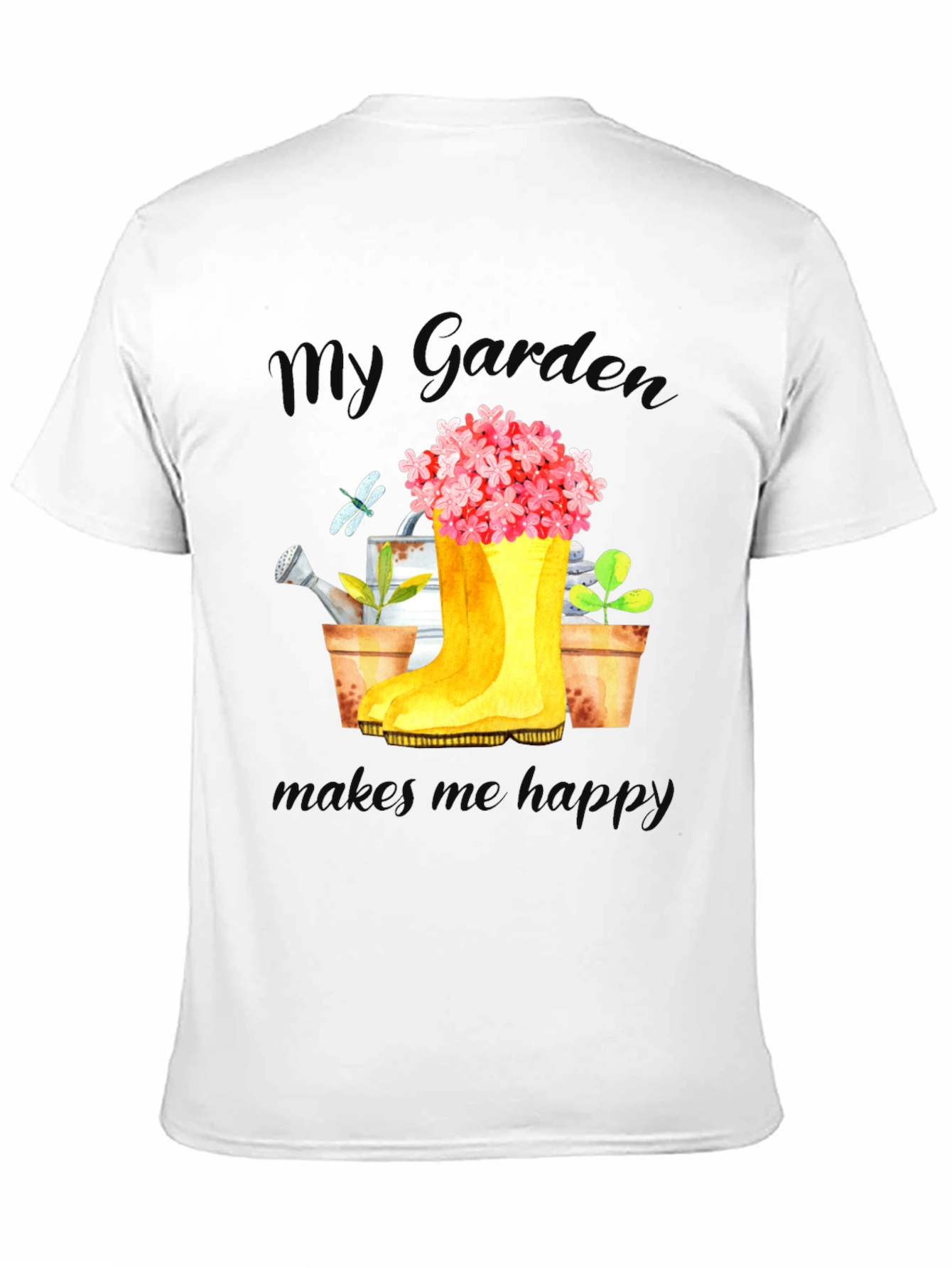 Black Gardening Lover T-Shirt - My Garden Makes Me Happy view 11