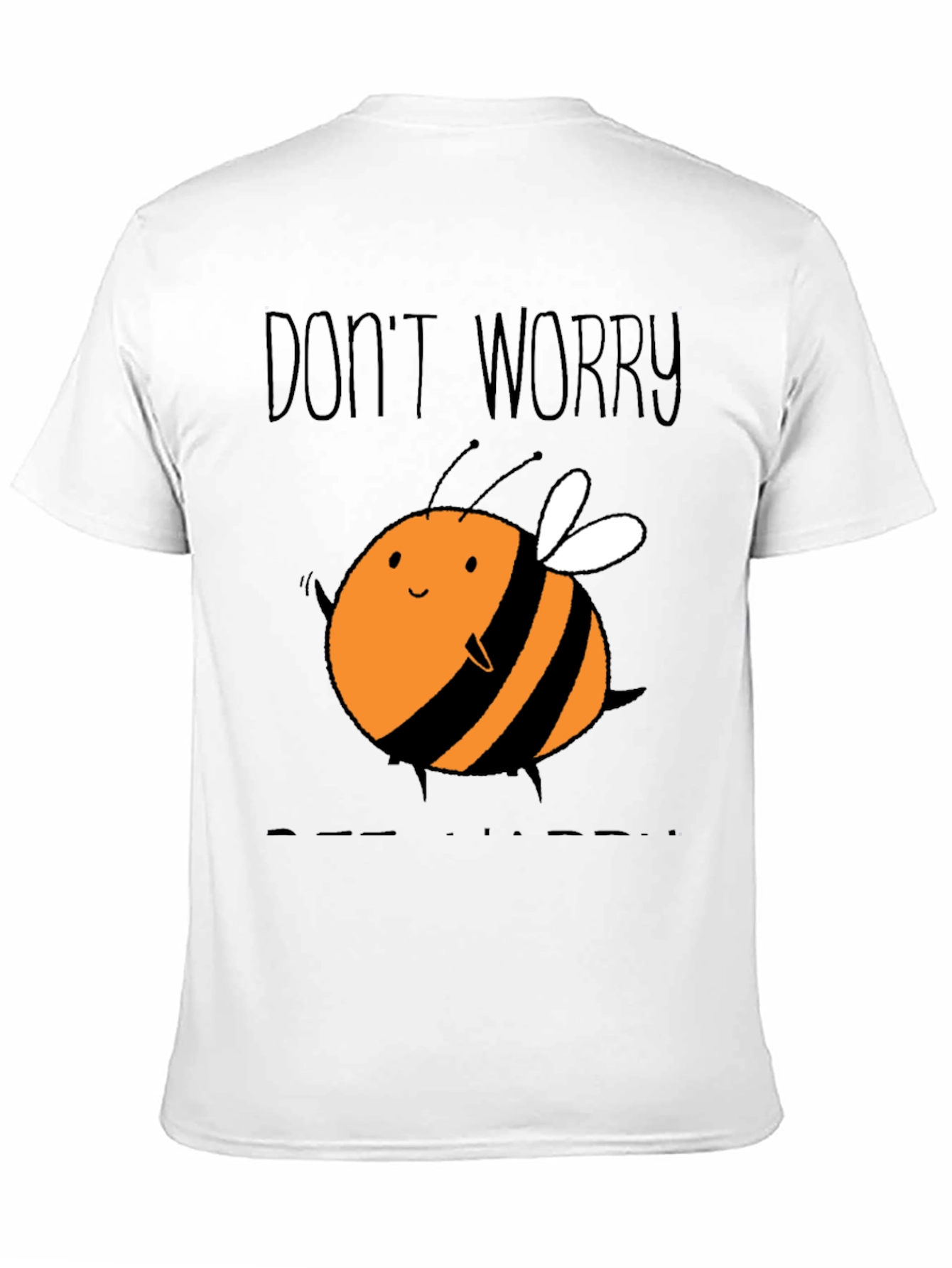Black Cute Bee Graphic T-Shirt - Don't Worry Bee Happy! view 11