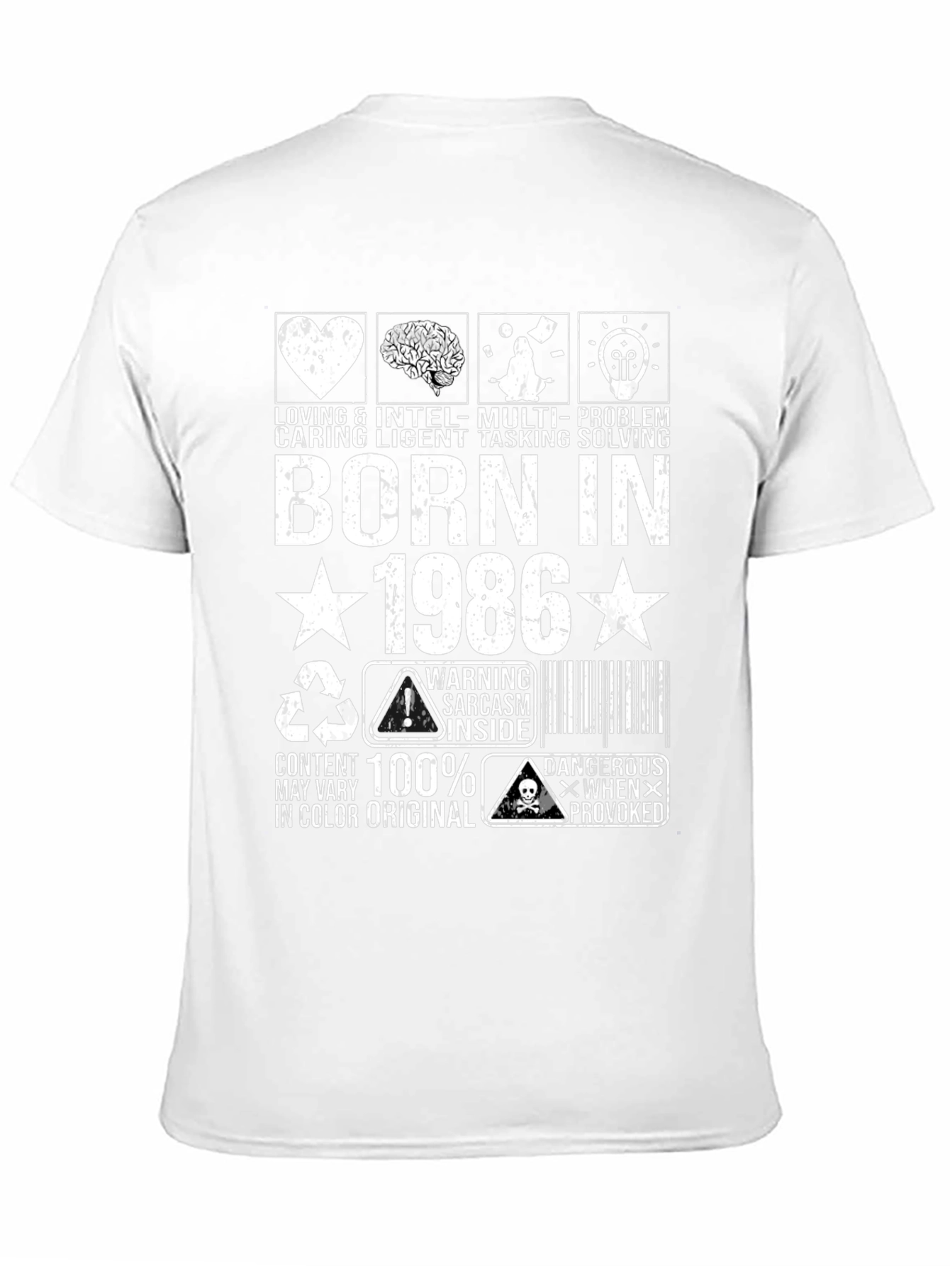 Black Born In 1986 Funny Graphic T-Shirt view 11